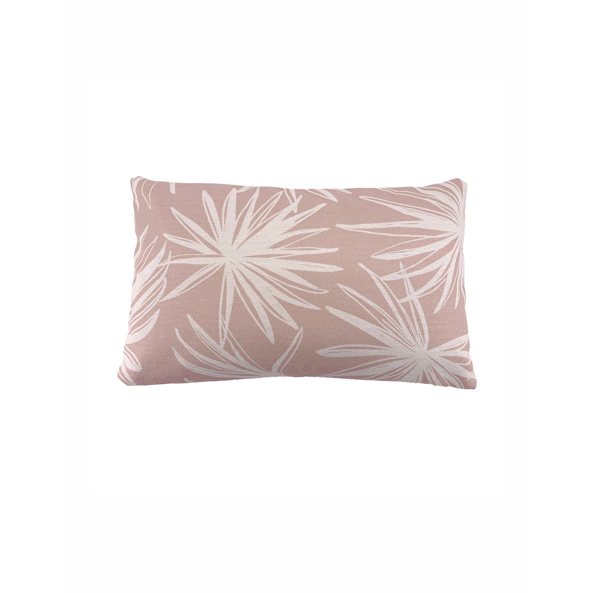 Coussin bicolore imprimé feuillage