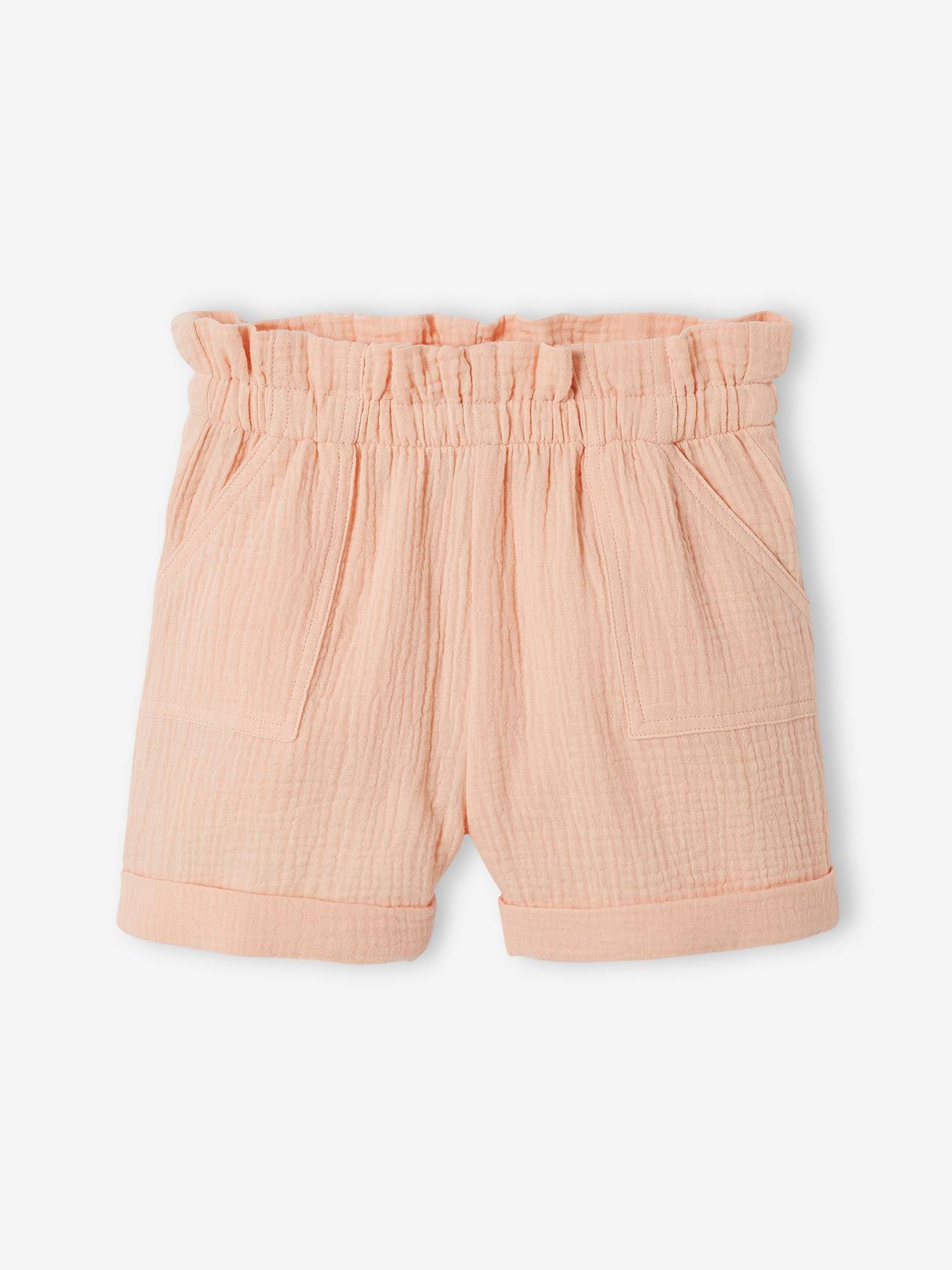Vertbaudet Mädchen-Set: T-Shirt & Shorts - pfirsich
