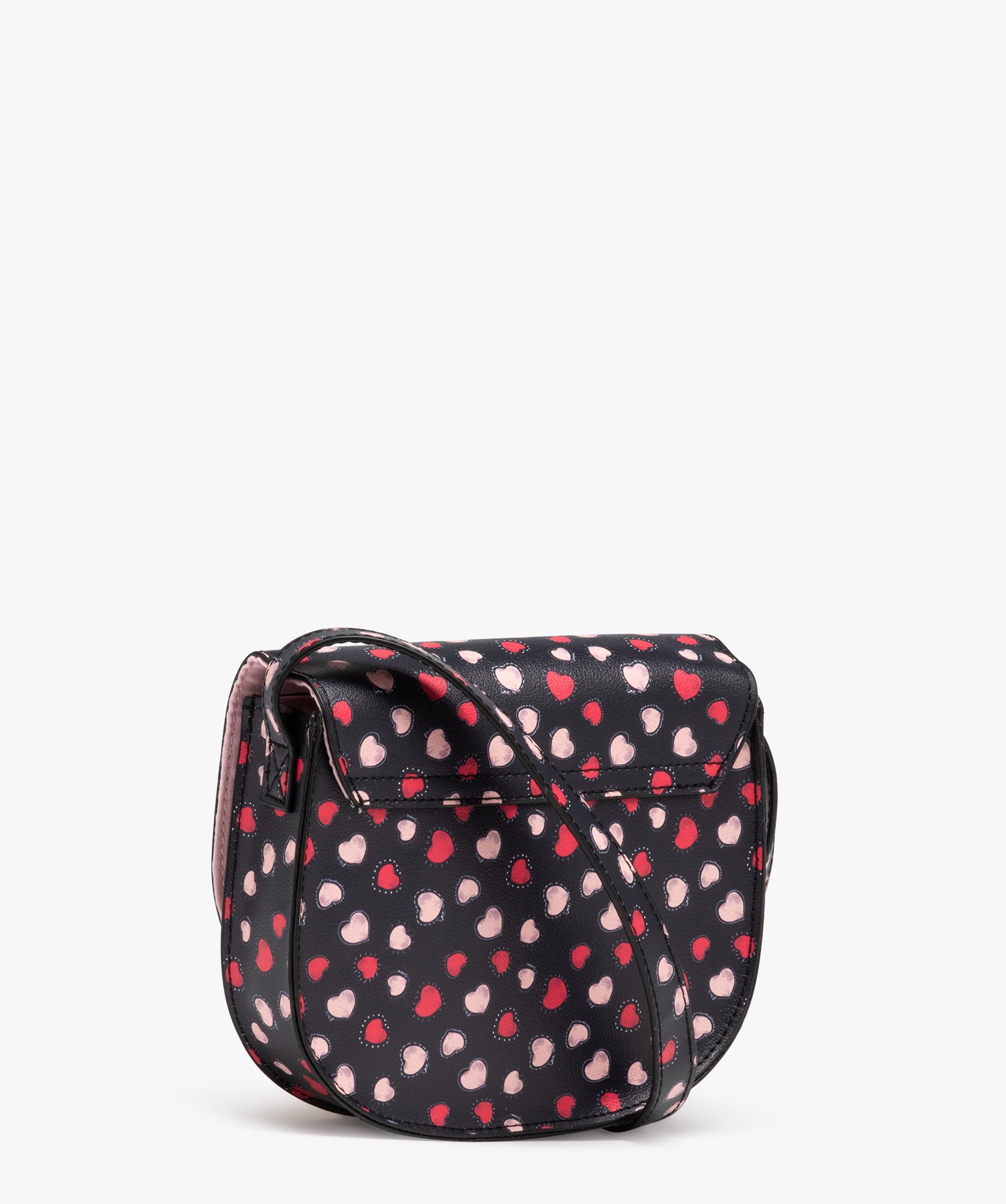 Sac besace avec bandoulière à motifs coeurs fille bleu | GEMO