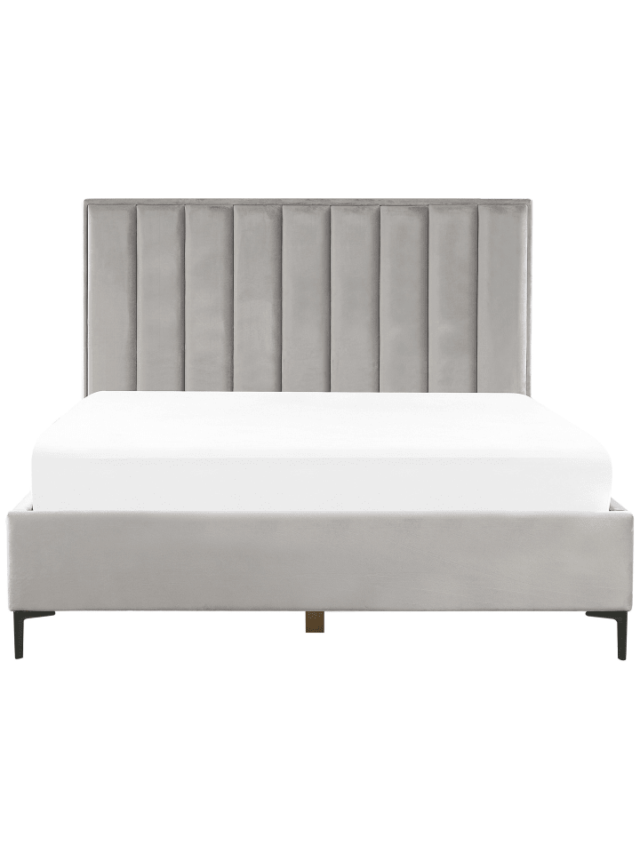 Beliani Doppelbett SEZANNE in Grau/Schwarz - (W) 190 x (H) 142 x (L) 215 cm günstig kaufen onesize