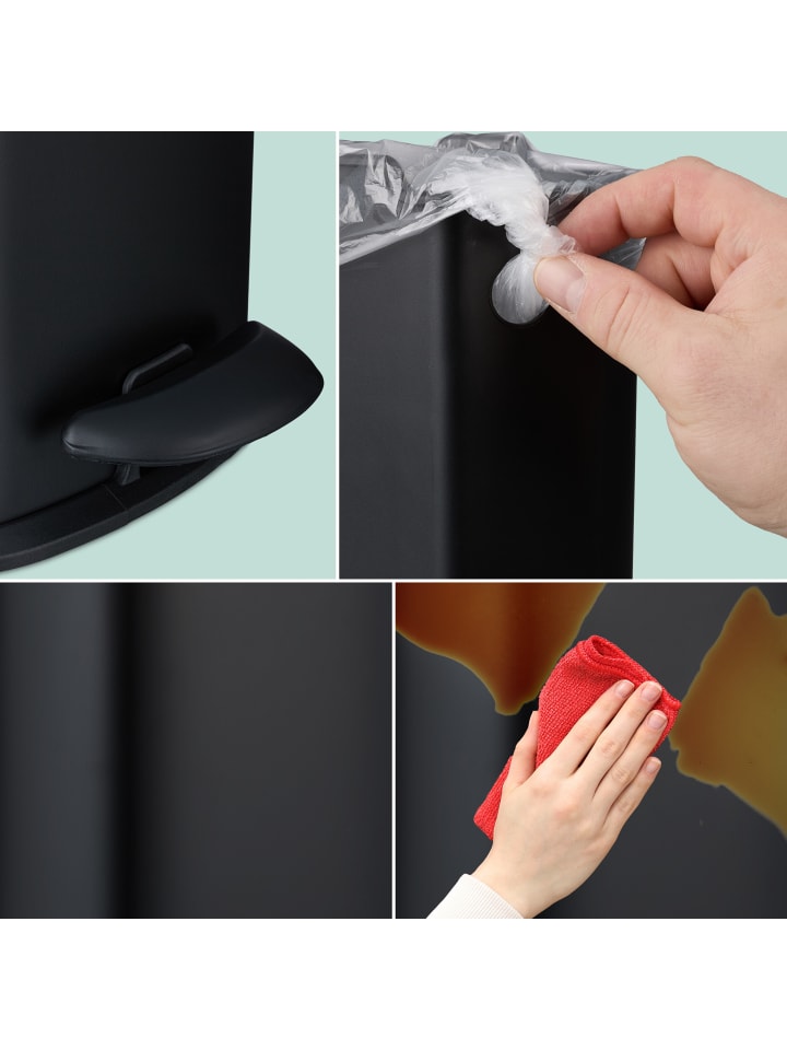 relaxdays Mülleimer Bad in Schwarz - 5 l günstig kaufen onesize