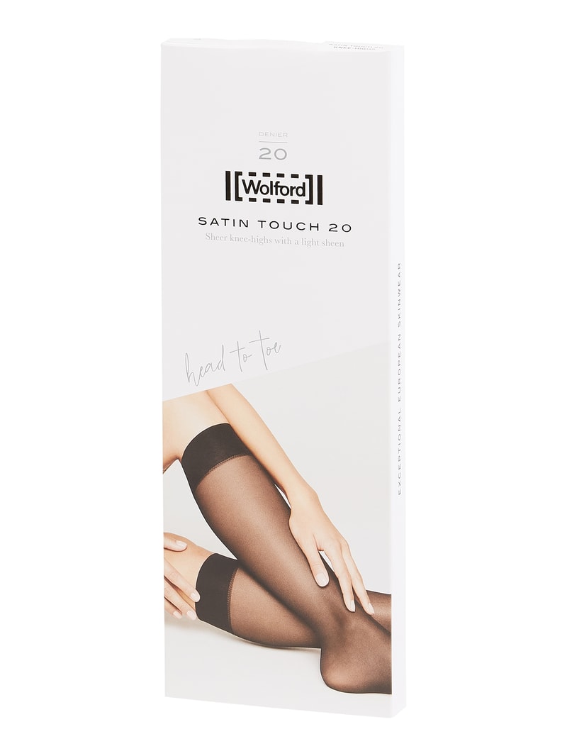 Kniestrümpfe mit breiten Bündchen Modell 'Satin Touch' - 20 DEN in schwarz