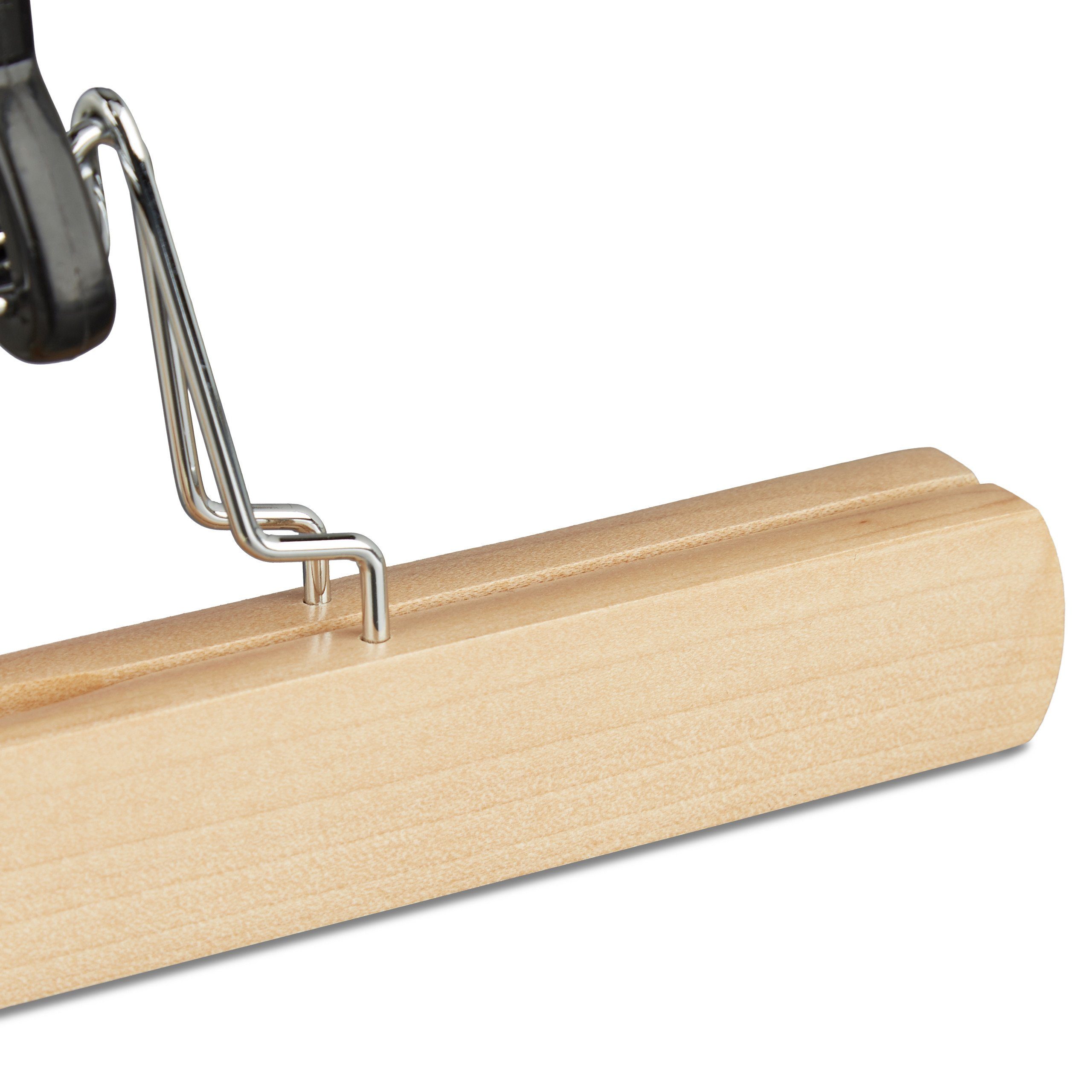 relaxdays Kleiderbügel 24 x Hosenspanner Holz
