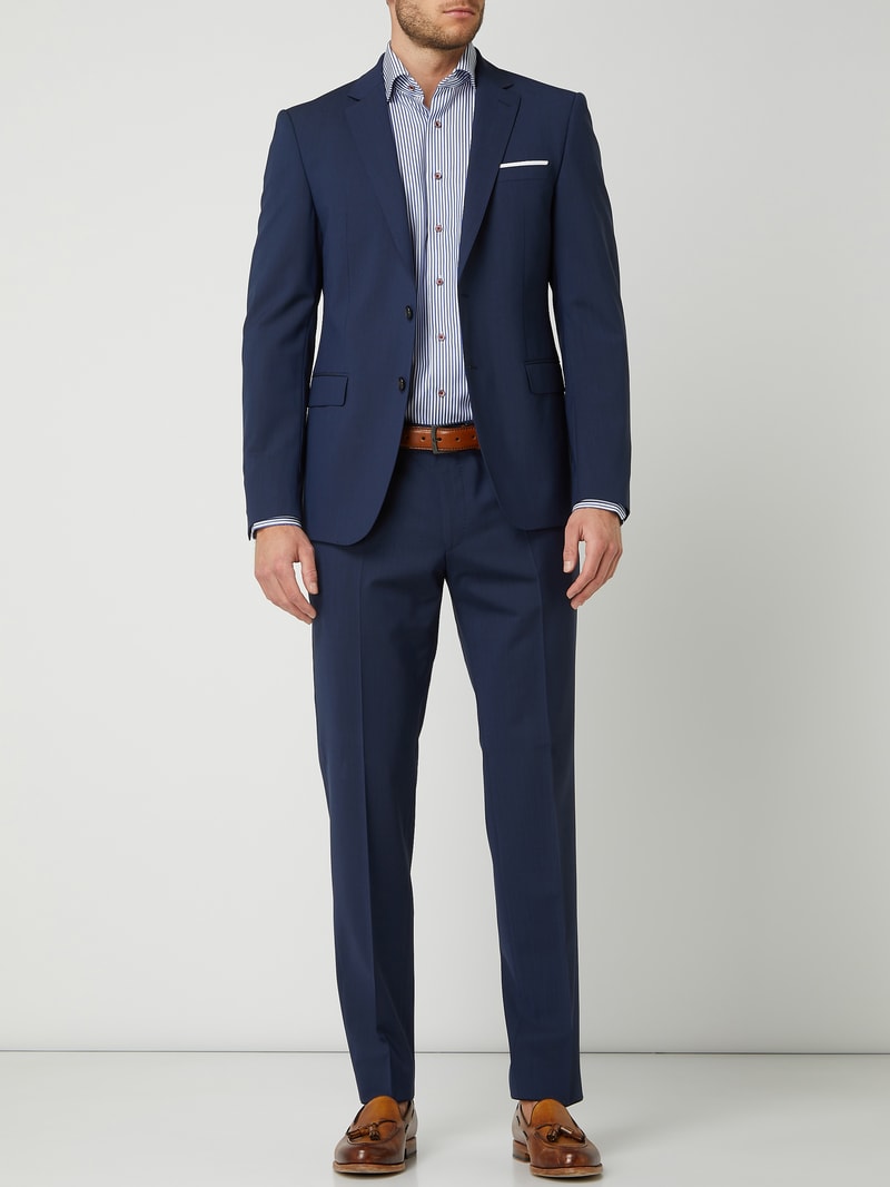 Slim Fit Anzughose mit Stretch-Anteil Modell 'Blayr' in marineblau
