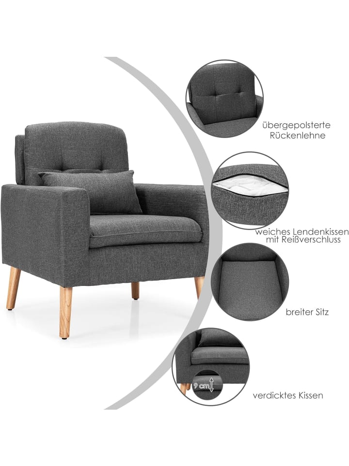 COSTWAY Fernsehsessel in Grau günstig kaufen onesize
