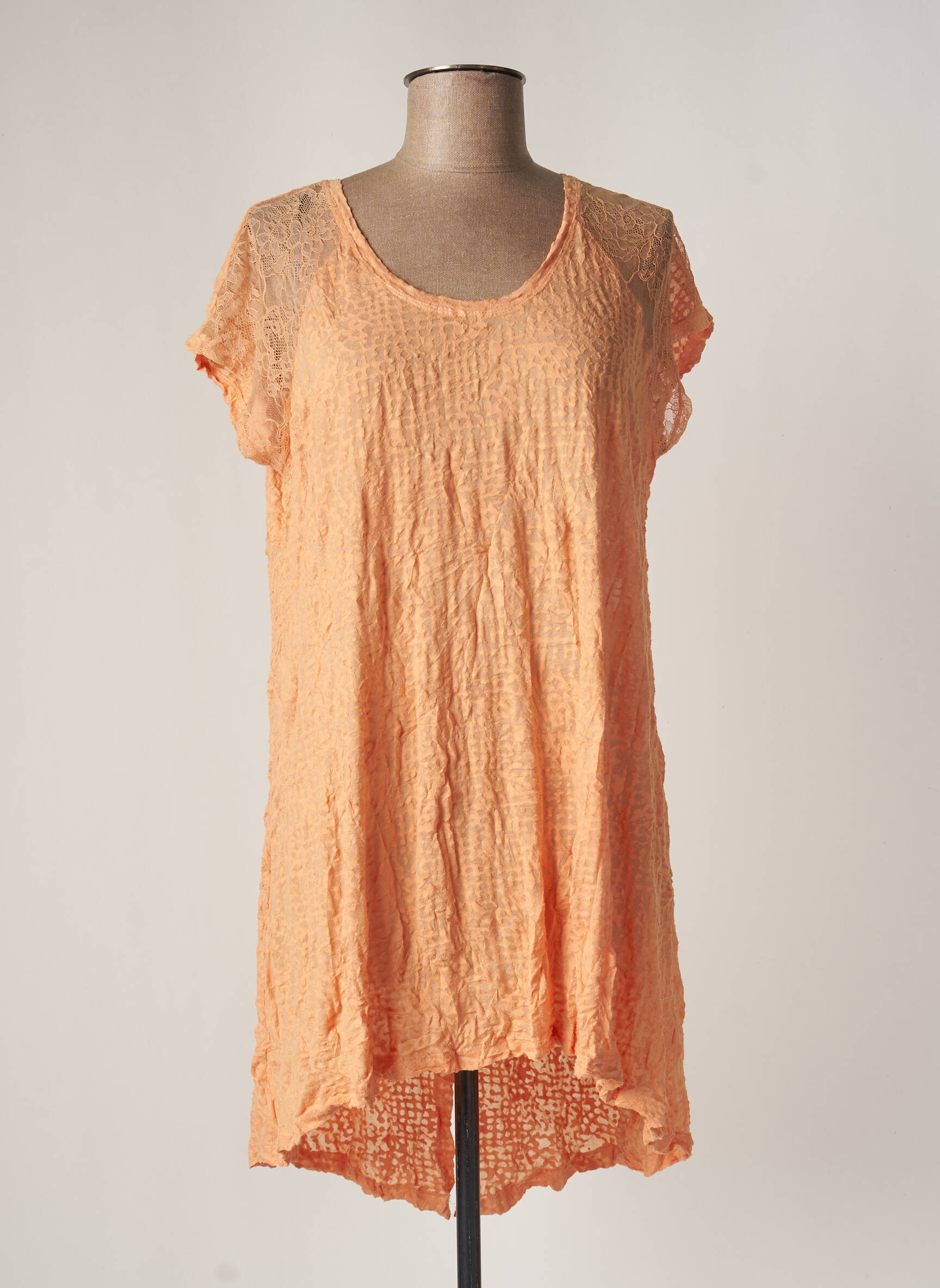 Lauren Vidal Tuniquemanchecourte Femme couleur orange