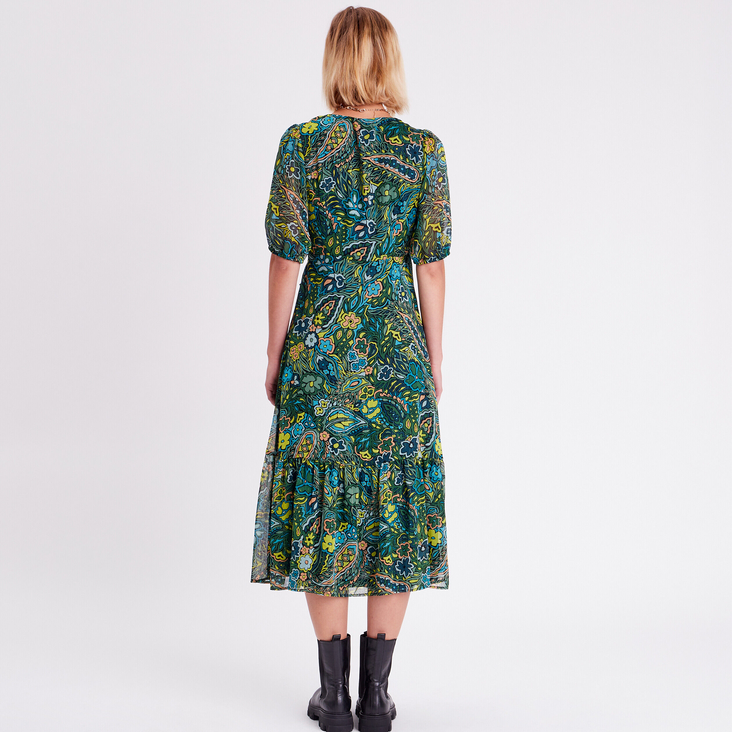 Robe longue portefeuille noir femme | Cache Cache