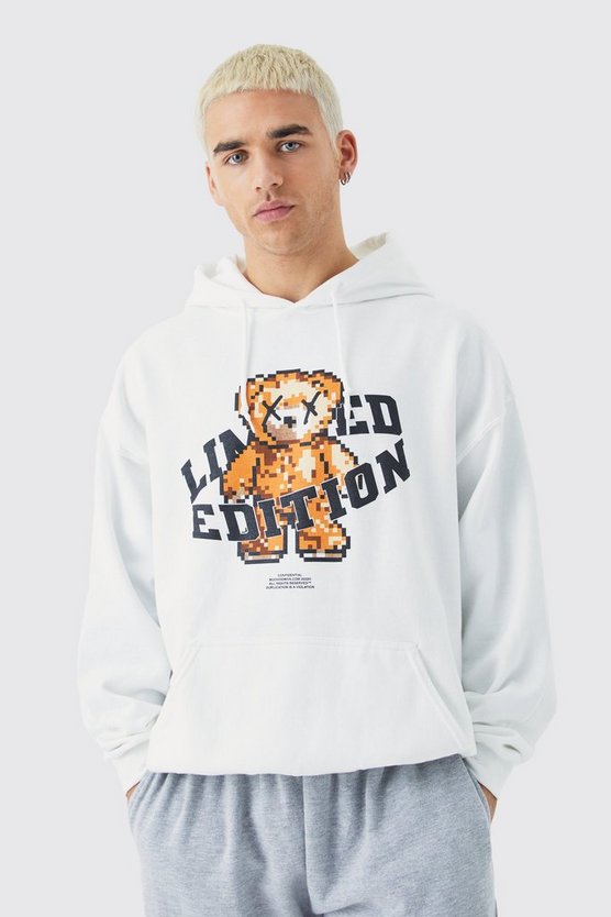 Oversize Hoodie mit Pour Homme Bear Print