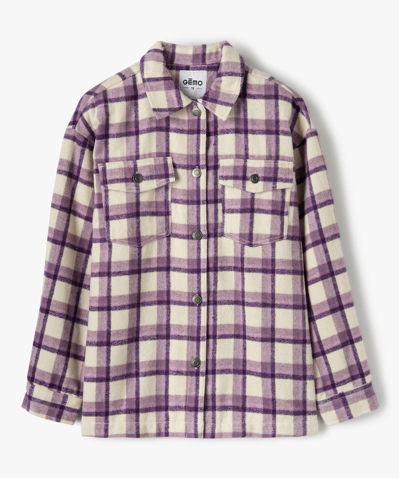 Veste fille faon chemise à carreaux | GEMO