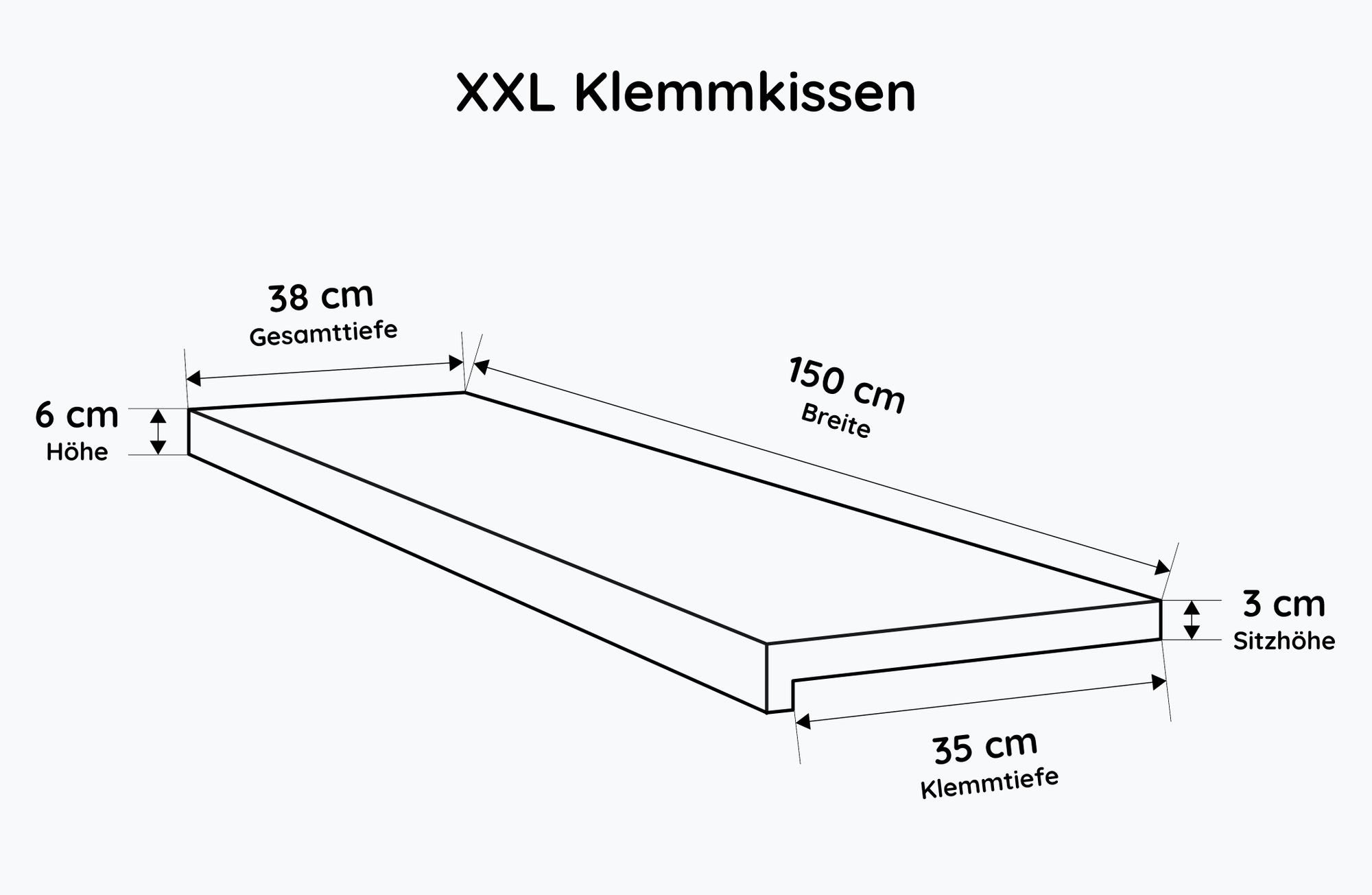 animal-design Bankauflage, (1 St), XXL Klemmkissen Sitzkissen für Sitzbank (verrutscht nicht)