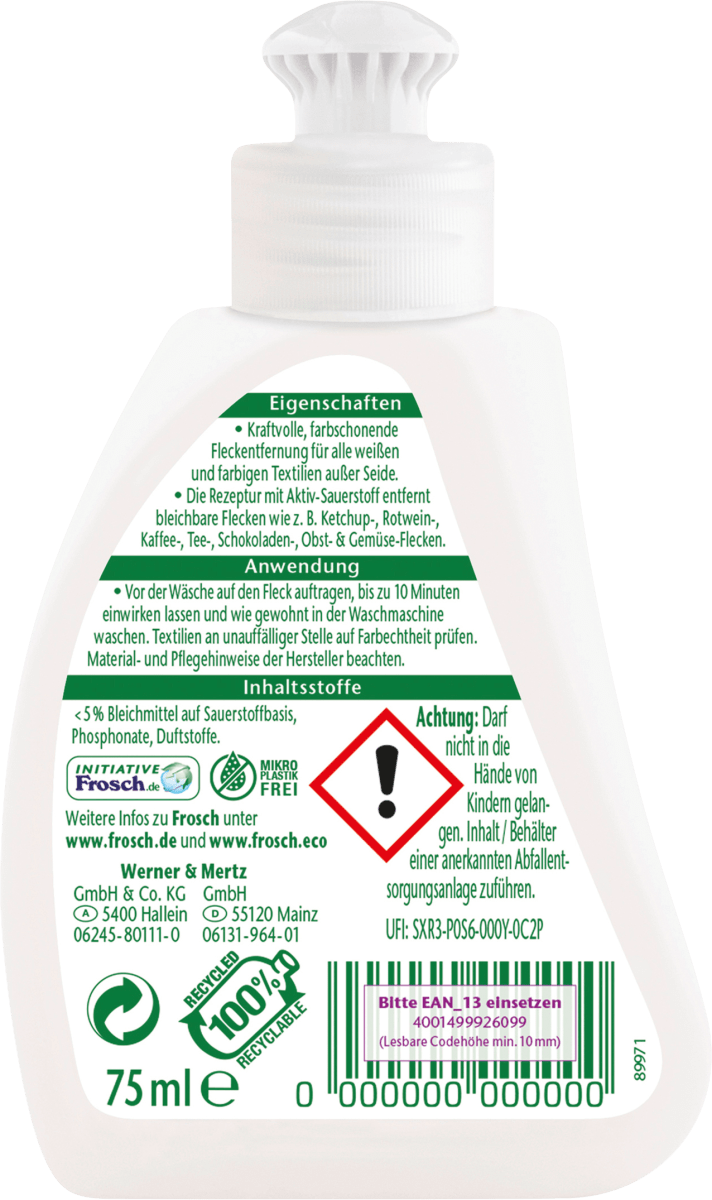 Fleckenentferner Aktiv-Sauerstoff Flecken-Zwerg, 75 ml