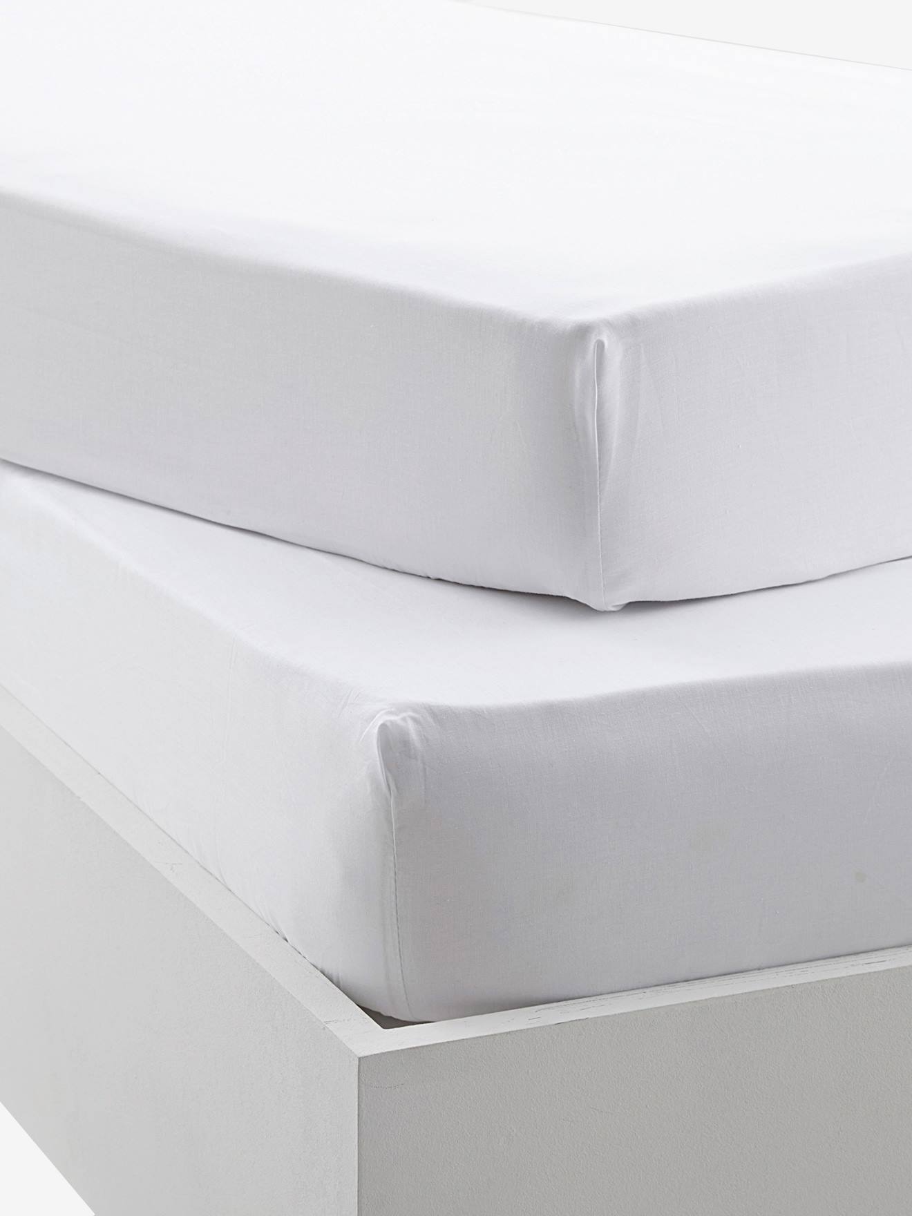Lot de 2 draps-housses bébé BIO COLLECTION blanc
