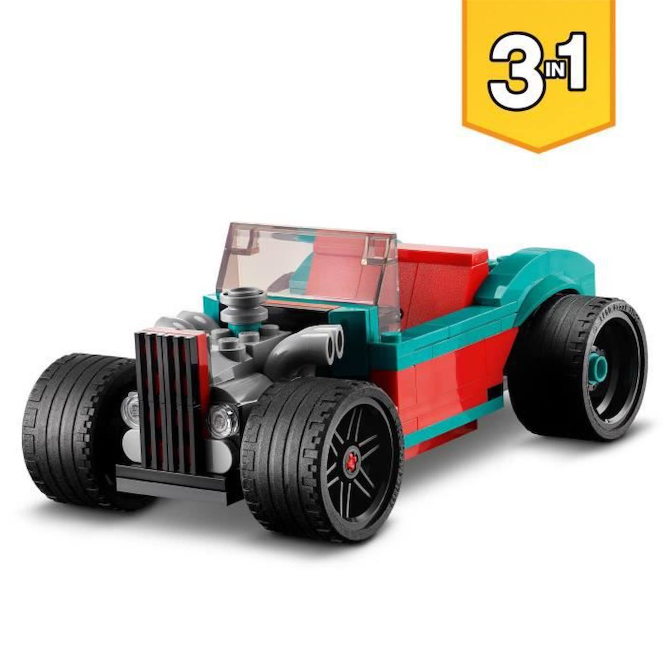 LEGO® 31127 Creator 3 en 1 Le Bolide De Rue, Jouet de Voiture de Course, Modèles de Sport ou Hot Rod bleu