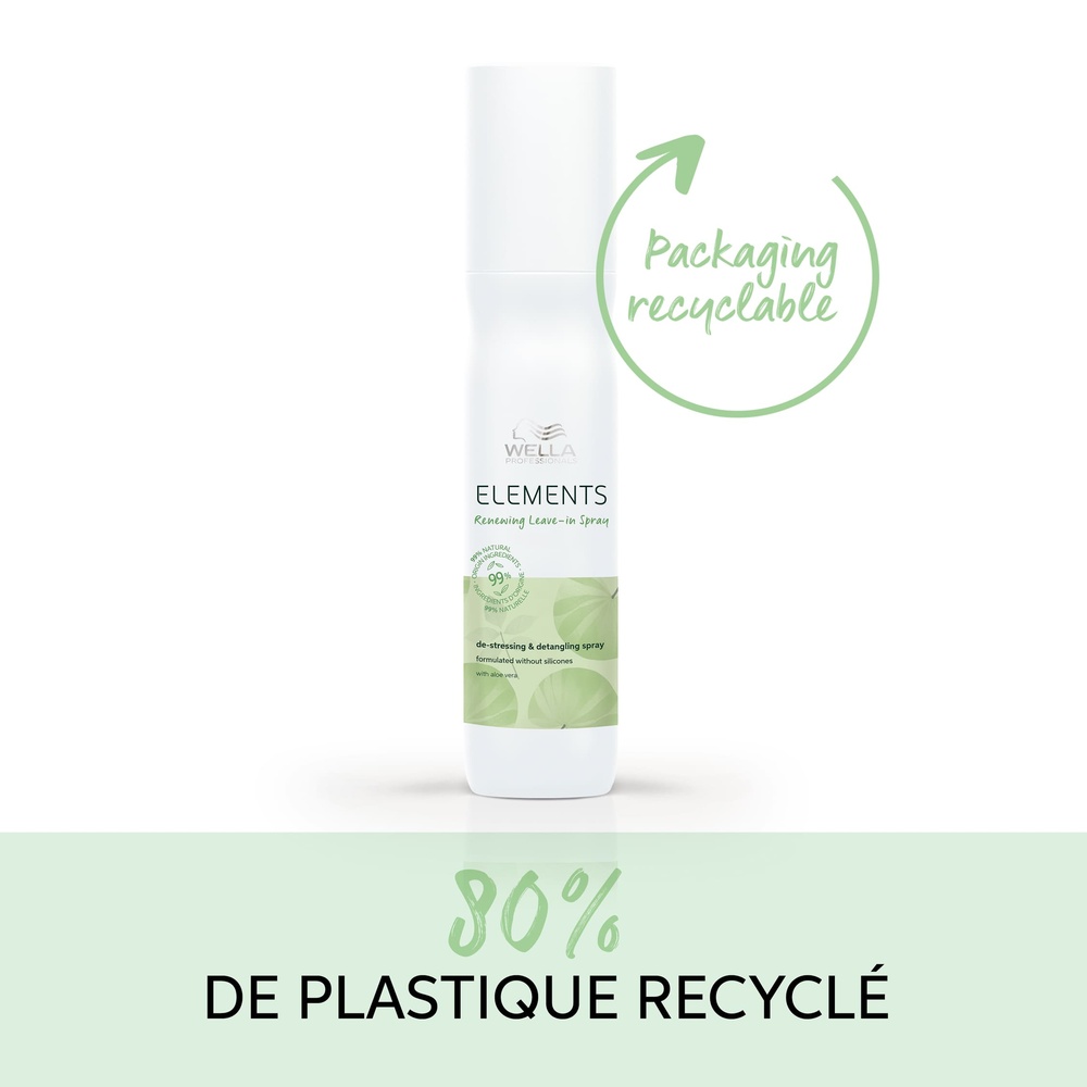 Wella Spray soin sans rincage Elements Spray déstressant & démélant pour tous types de cheveux