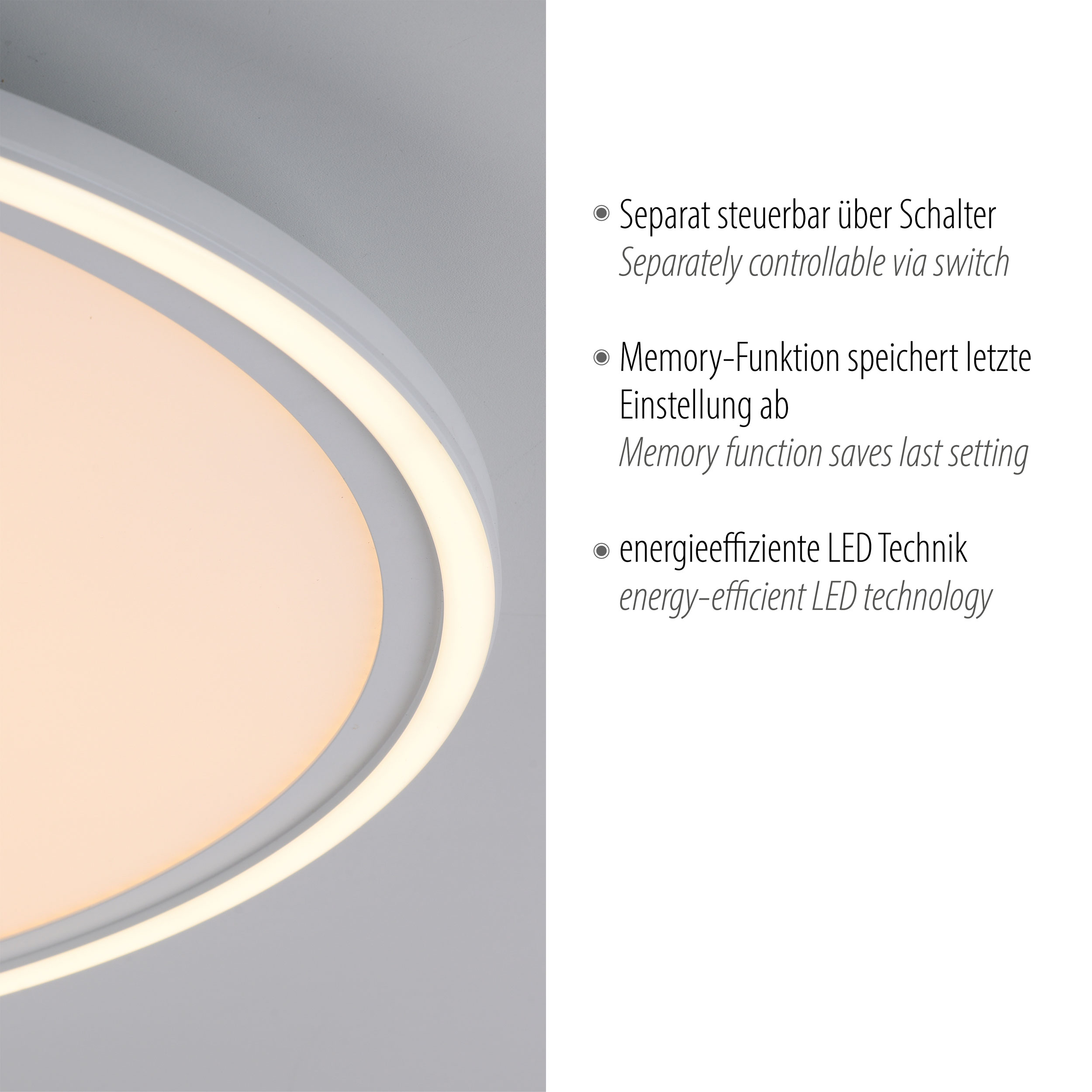 JUST LIGHT.LED-Deckenleuchte 2flg