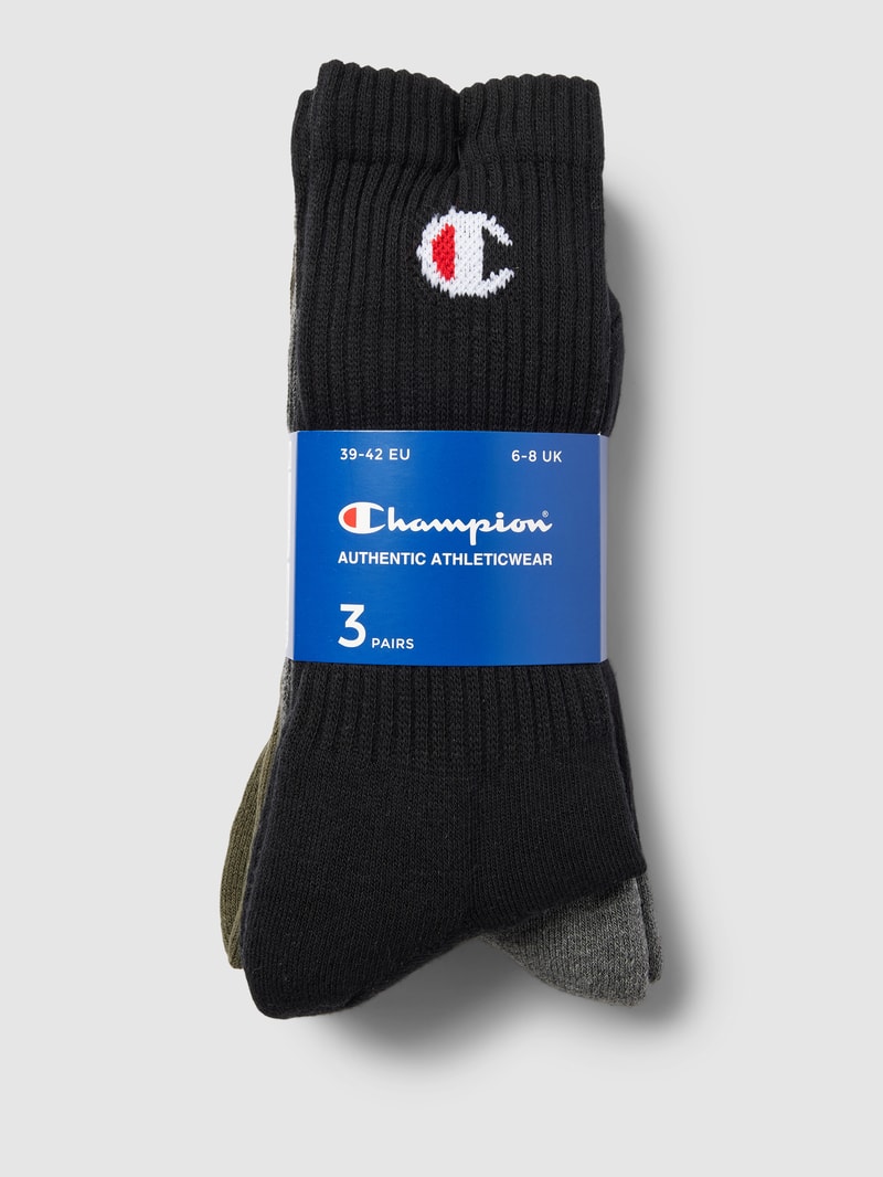 Socken mit Label-Print im 3er-Pack in olivgrün