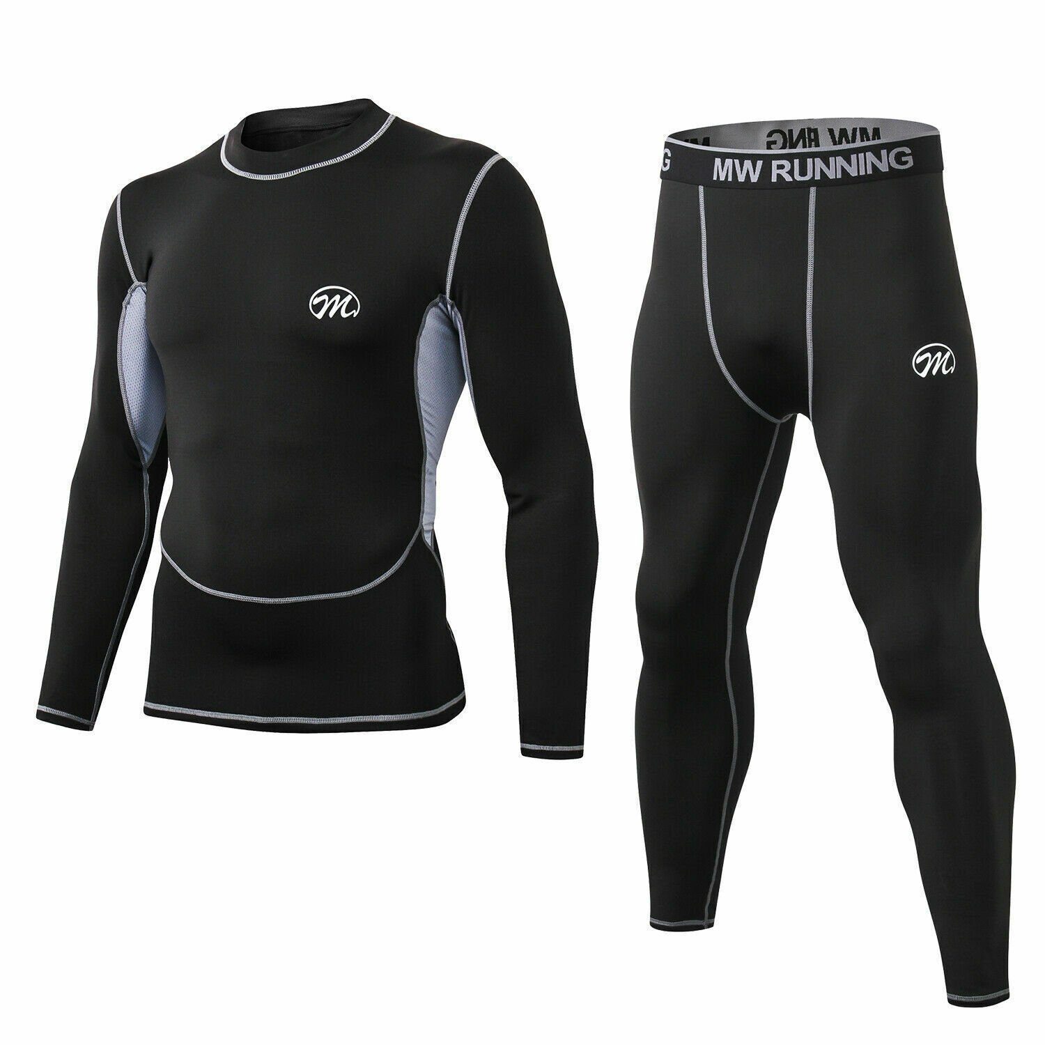 MEETYOO Thermounterhemd Herren Thermounterwäsche Set Skiunterwäsche Lange Unterhosen (Funktionswäsche Skiunterwäsche, Funktionhose, Thermo Leggings, Thermounterhemd) Ski Unterhose Unterhemd