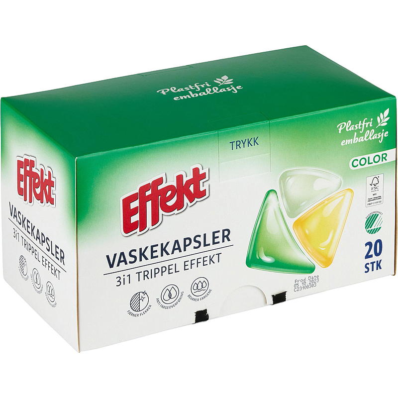 Effekt Vaskekapsler 20 stk farget Effekt