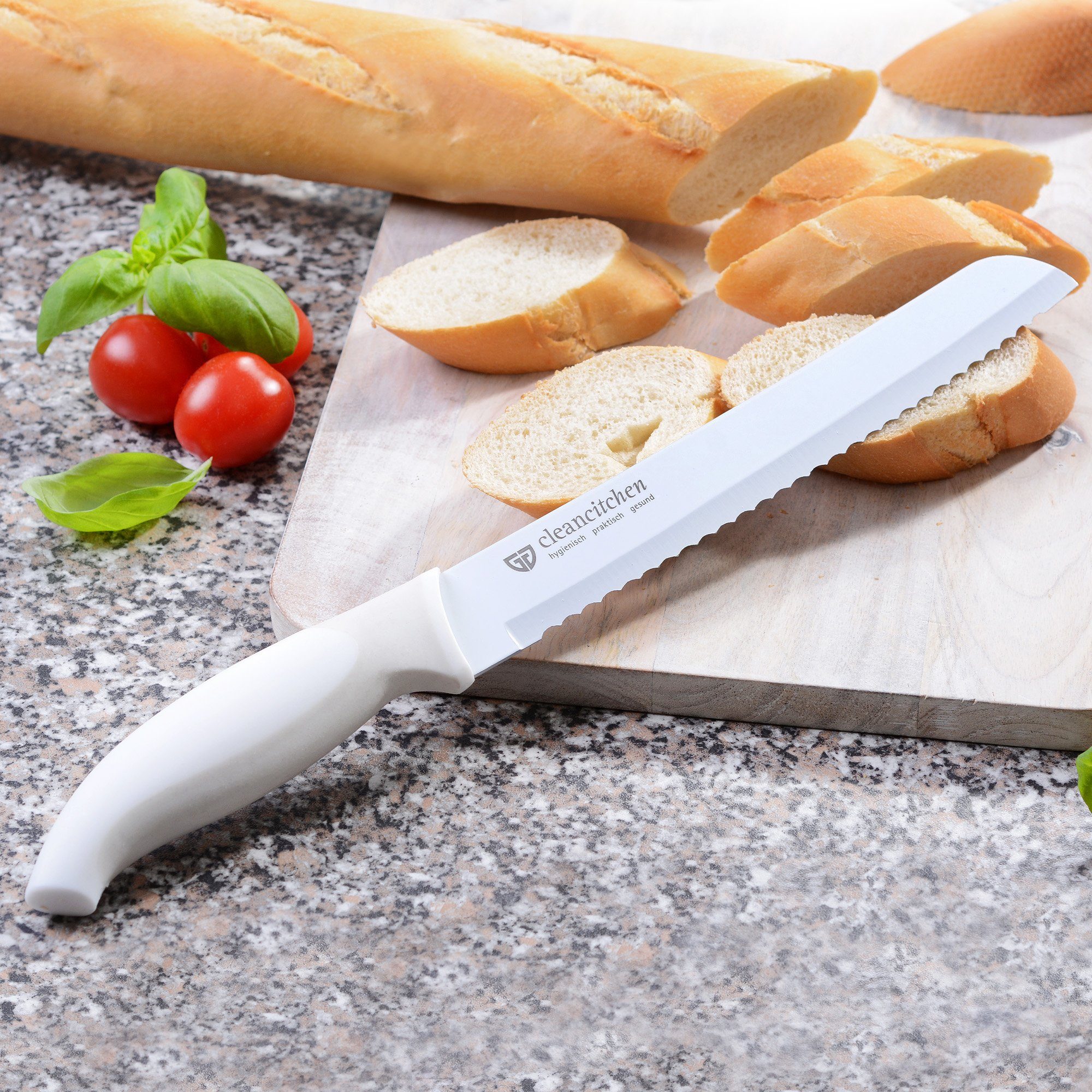 GRÄWE Brotmesser GRÄWE Brotmesser WEIß, Serie CLEANCITCHEN