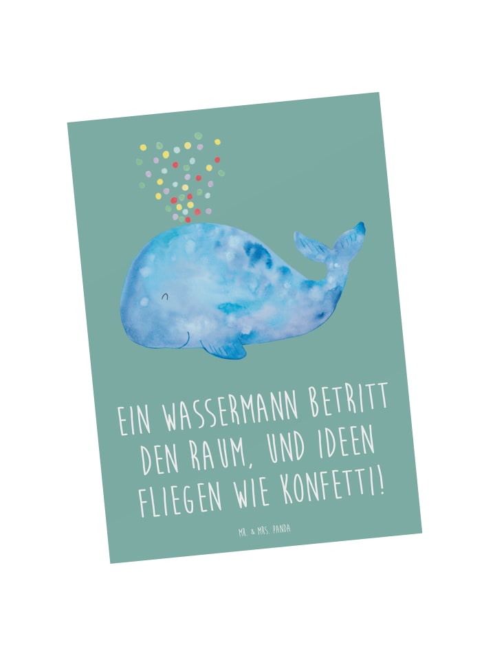 Mr. & Mrs. Panda Postkarte Wassermann Ideenflug mit Spruch in Meeresbrise günstig kaufen onesize