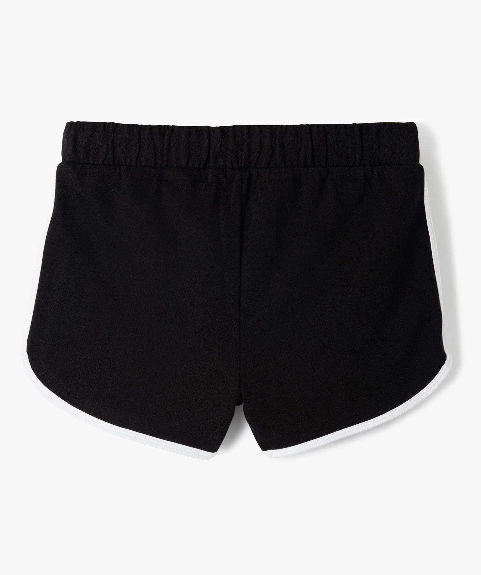 Short fille en maille avec finitions contrastantes noir | GEMO