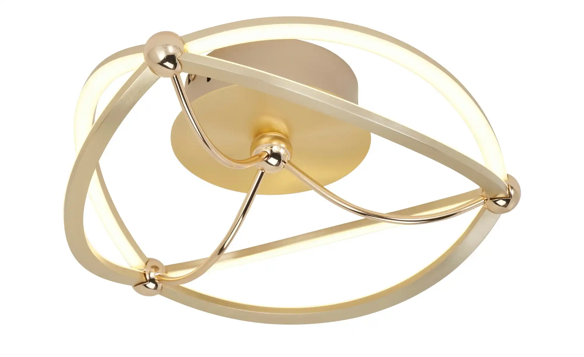 Trio LED-Deckenleuchte, messing-matt, geschwungen