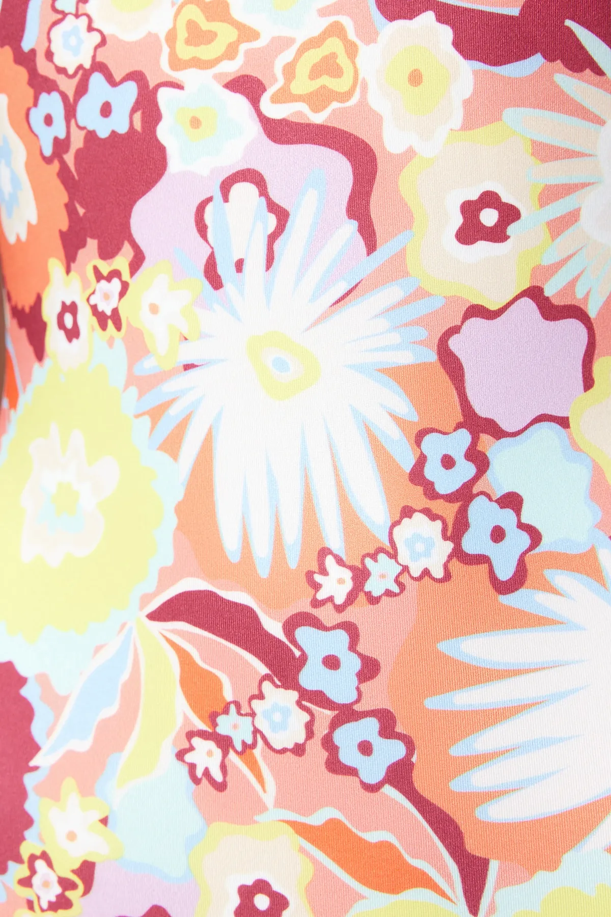 Trendyol Collection  Surf-Badeanzug mit Neckholder-Kragen, Blumenmuster, Reißverschluss und normaler Beinlänge TBESS23MA00160