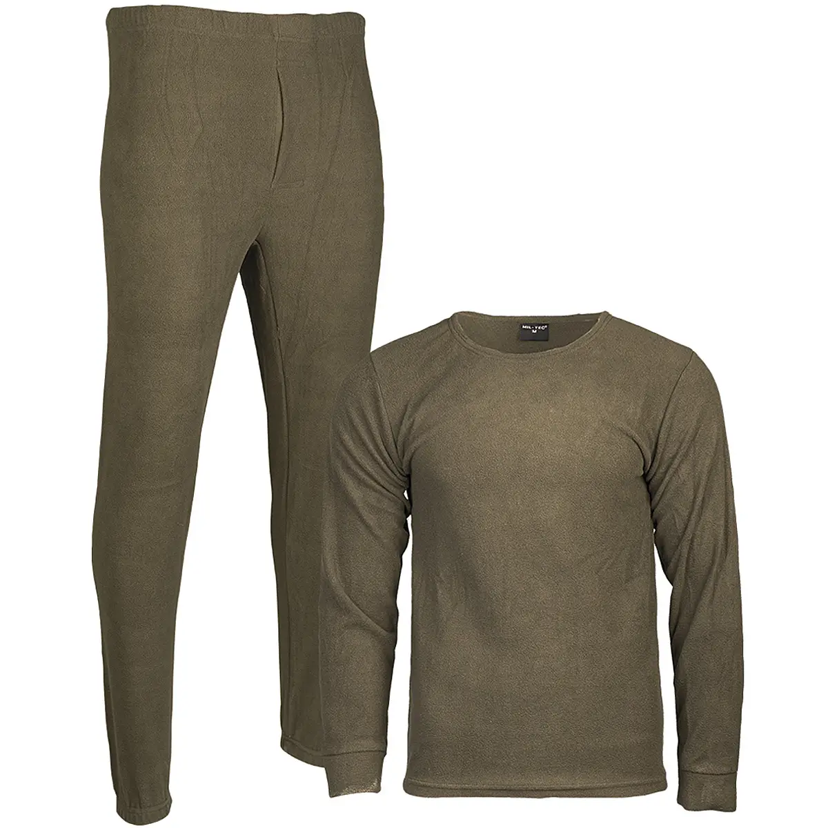 Unterwäsche Thermofleece Rundhals oliv