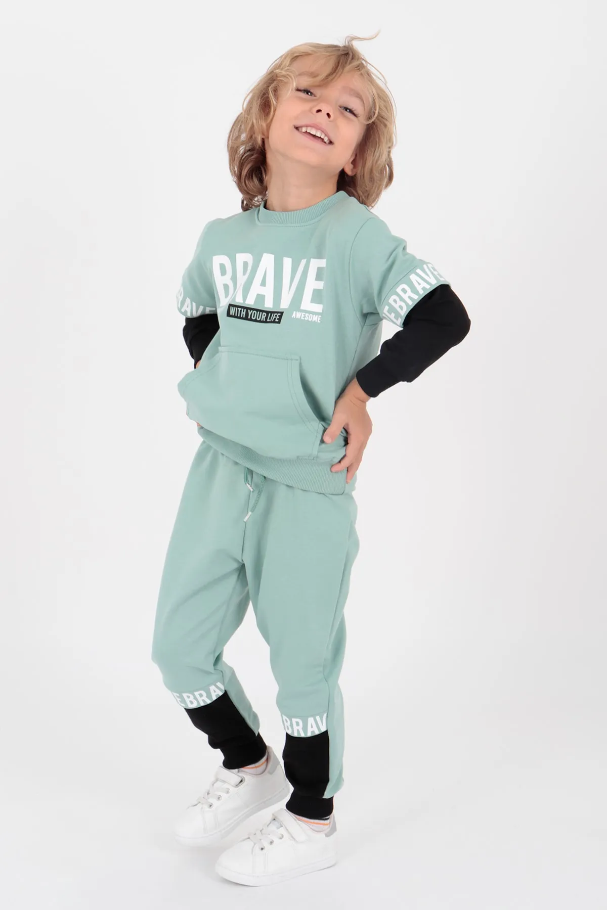 AHENGİM  Kinder Jungen-Trainingsanzug-Set Jungen-Set Ak2231