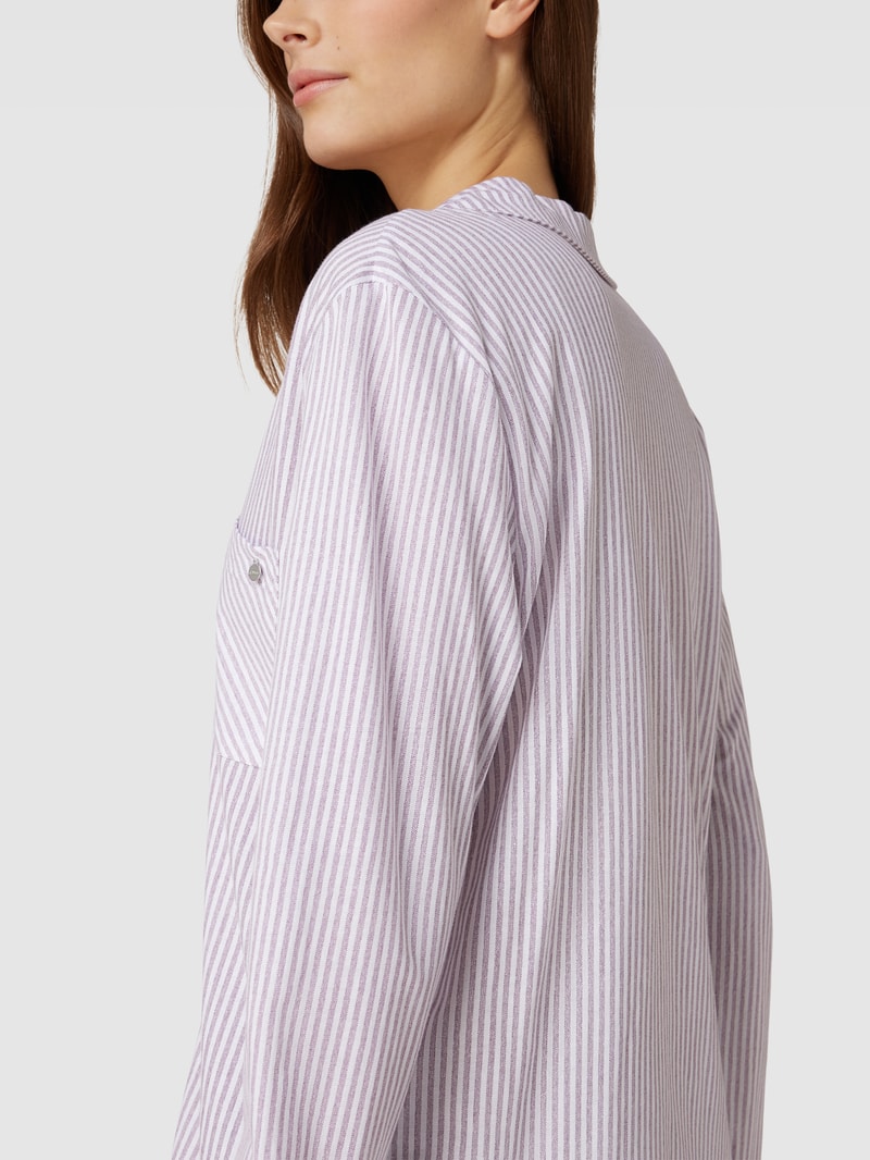 Pyjama-Oberteil mit Streifenmuster Modell 'Everyday' in bordeaux rot