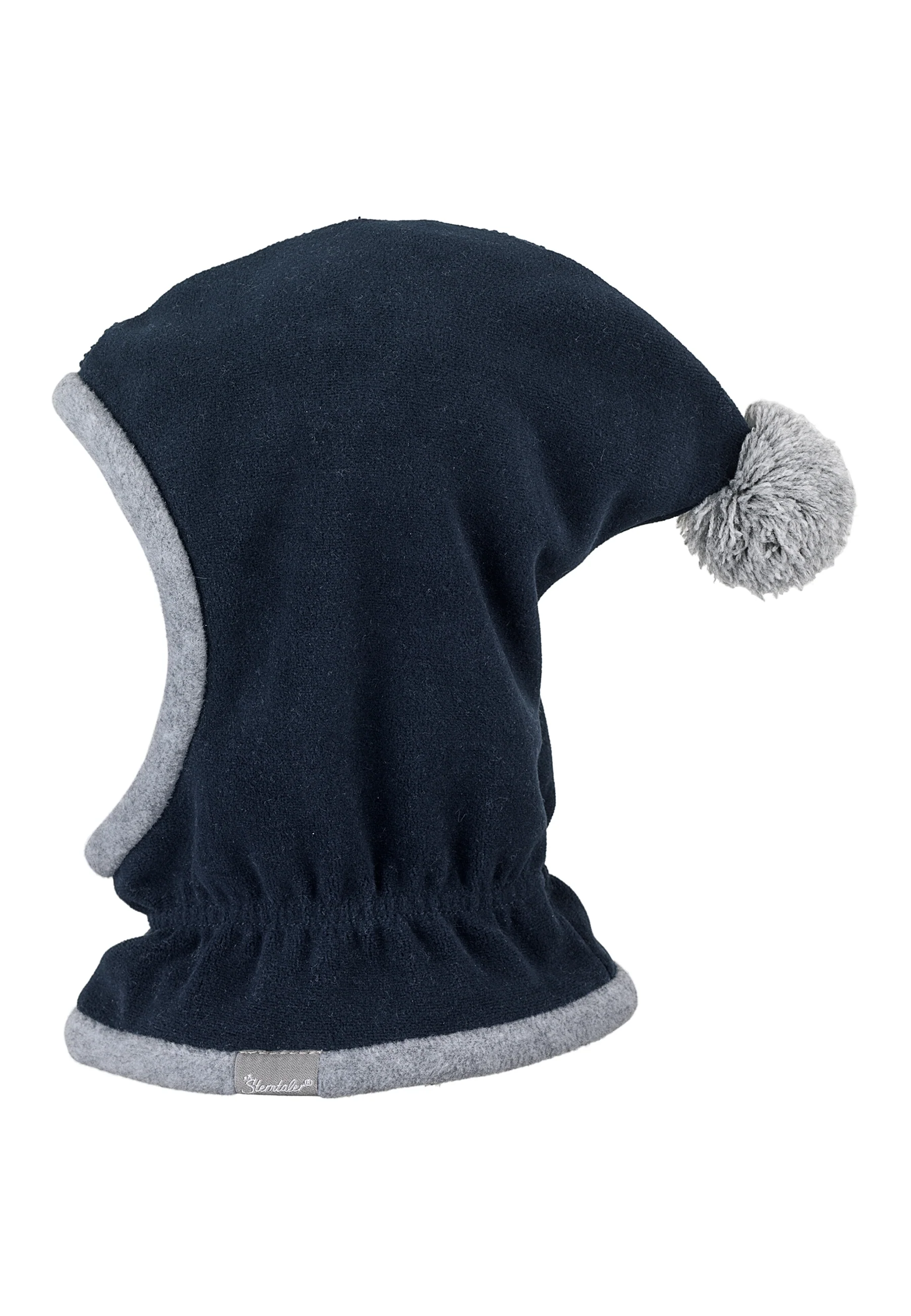 Schalmütze aus Fleece mit Zipfel und Bommel