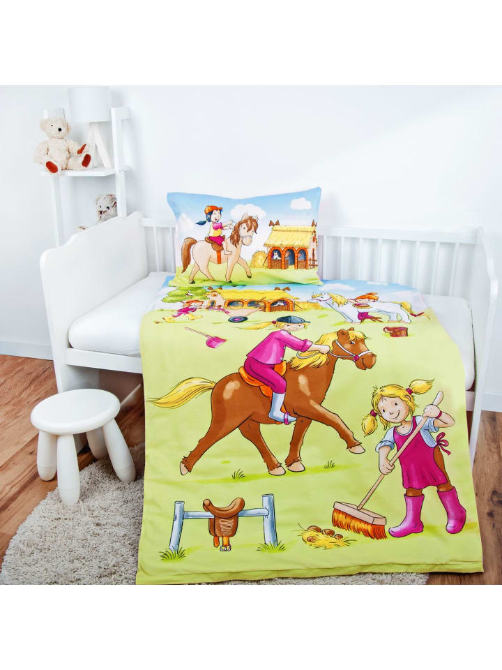 Herding 2 tlg. Renforcé Bettwäsche 100x135cm Ponyhof in Bunt günstig kaufen 100x135 cm
