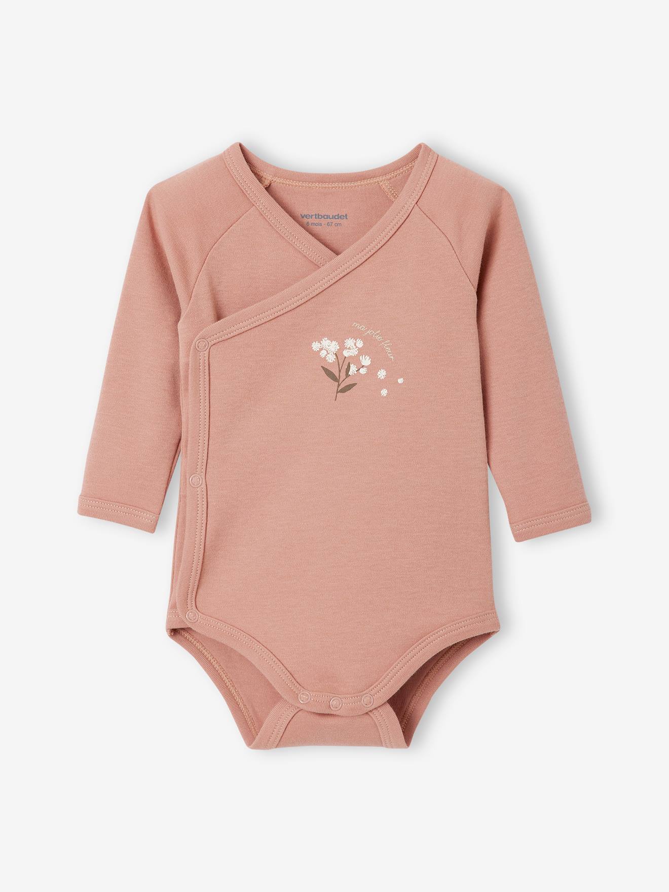 Lot de 2 bodies manches longues bébé ouverture naissance bleu grisé