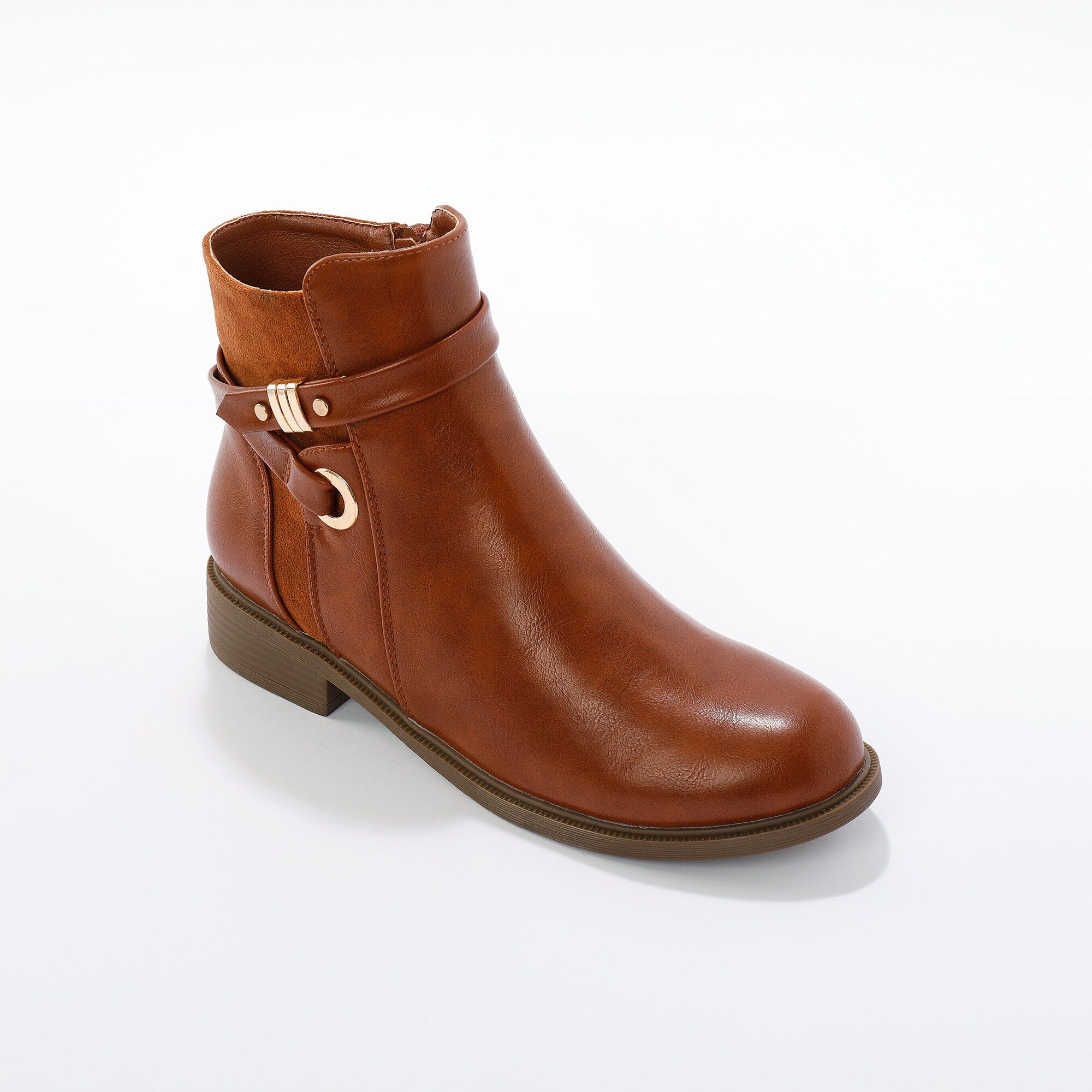 Boots zippées avec bride fantaisie