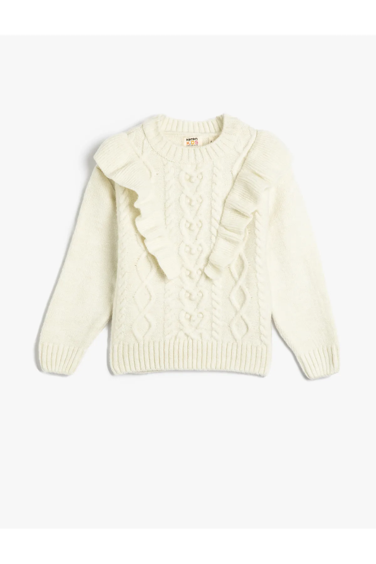 Koton  Pullover mit gekräuseltem, langärmligem Haargeflecht, detailliert, weich strukturiert