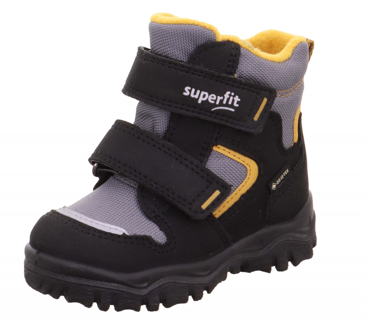 HUSKY1 - Schwarz/Gelb Boots mit Klettverschluss