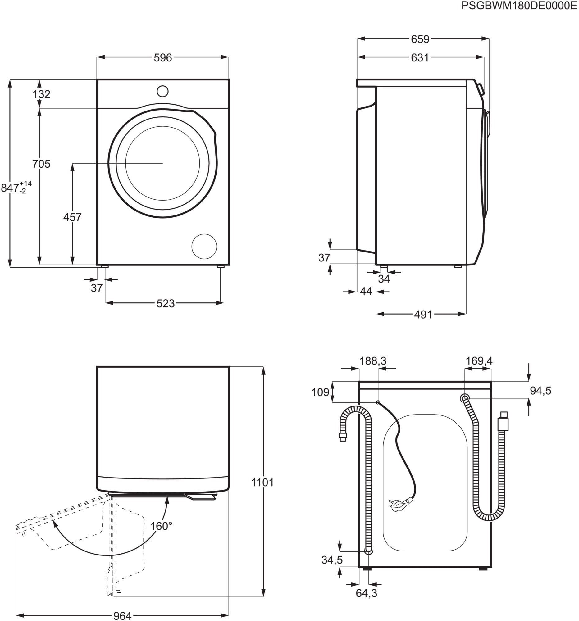 AEG Waschmaschine LR7E75400, 10 kg, 1400 U/min, ProSteam - Dampf-Programm für 96 % weniger Wasserverbrauch & Wifi