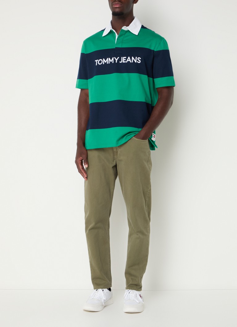 Polo Tommy Hilfiger de corte regular com estampa listrada e bordado do logotipo.