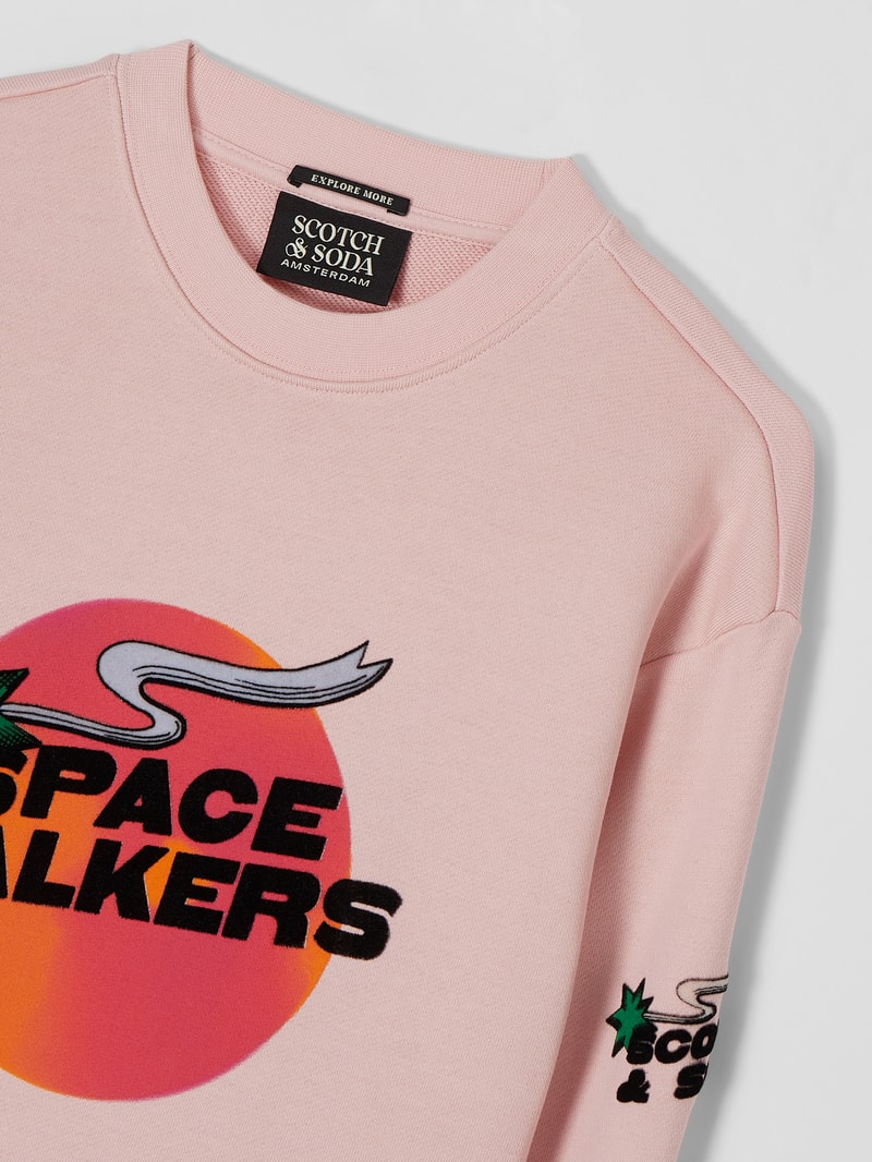 Sweatshirt mit Message in rosa
