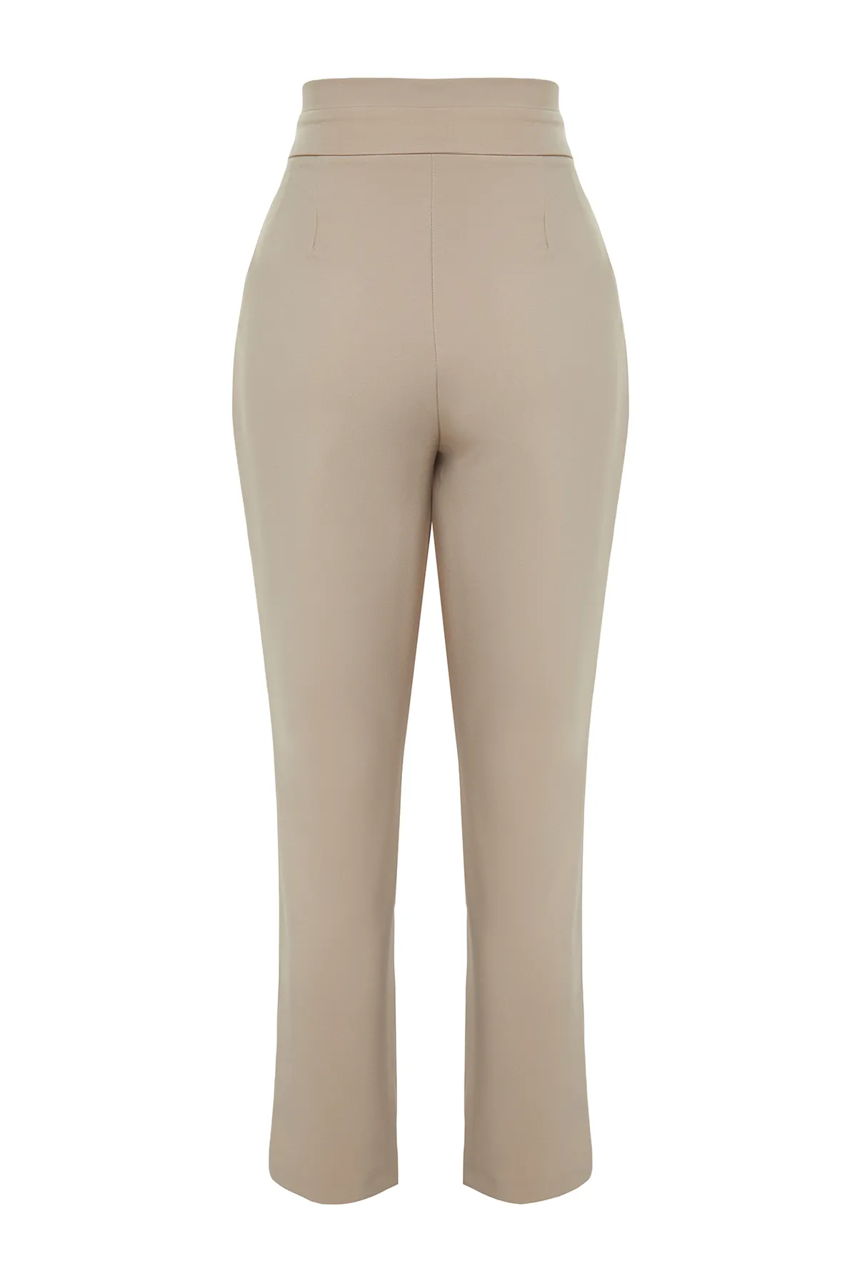Trendyol Collection  Hellbraune karottefarbene, plissierte, gewebte Hose zum Aufstecken TWOSS20PL0131