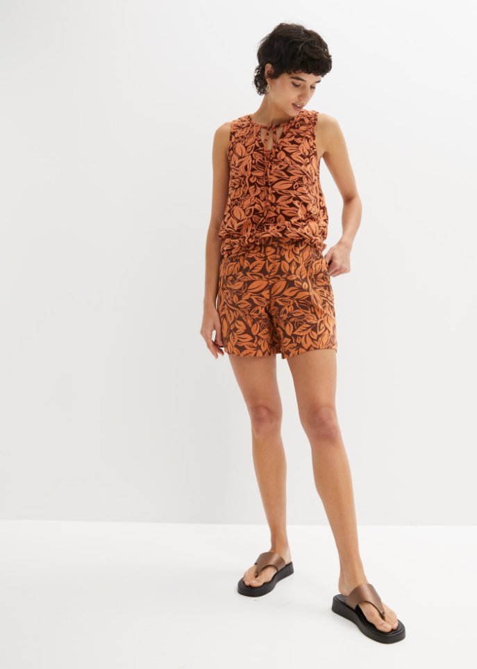 Jersey-Top mit Bindedetail in A-Linie