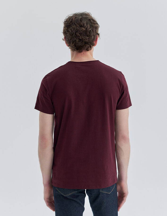 T-shirt L'Essentiel burgundy encolure V Homme