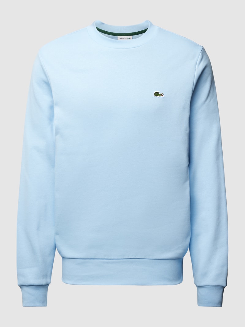 Sweatshirt mit Logo-Stitching in hellblau