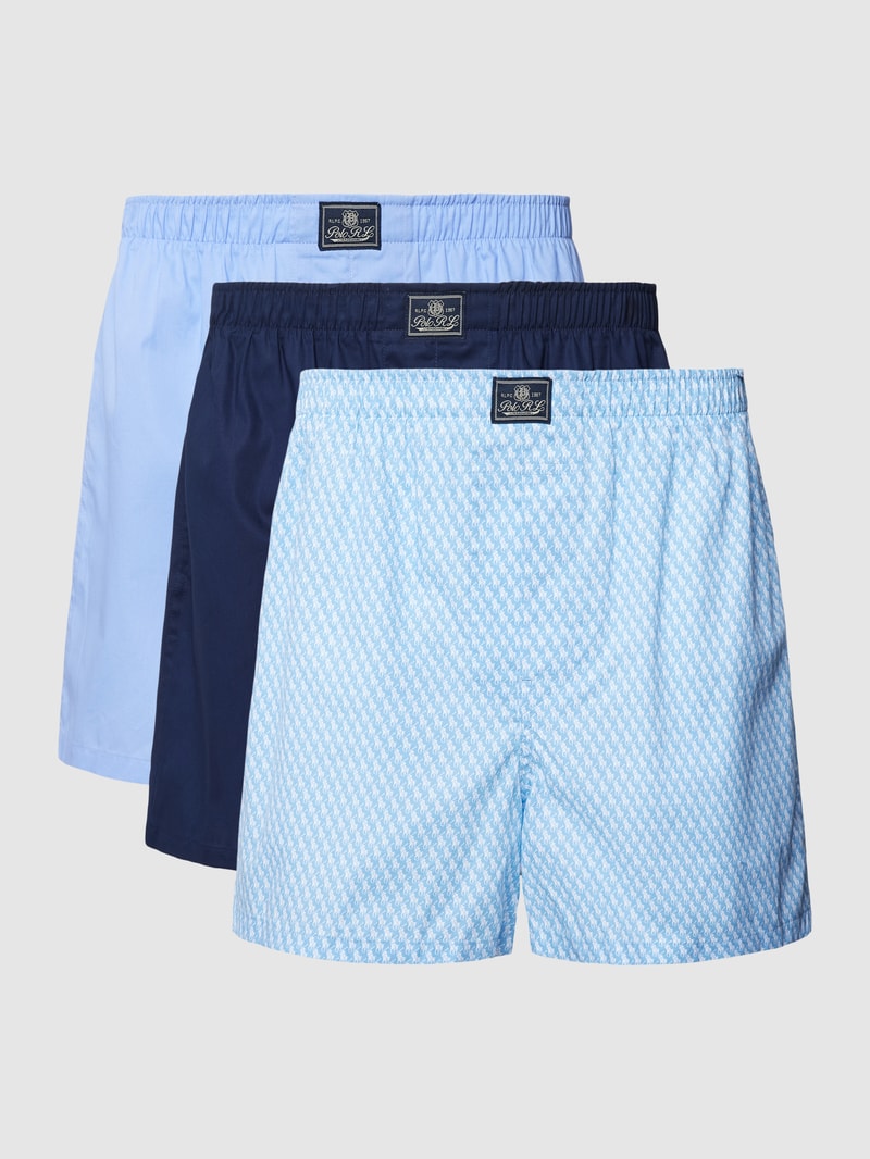Boxershorts mit Allover-Muster im 3er-Pack in blau