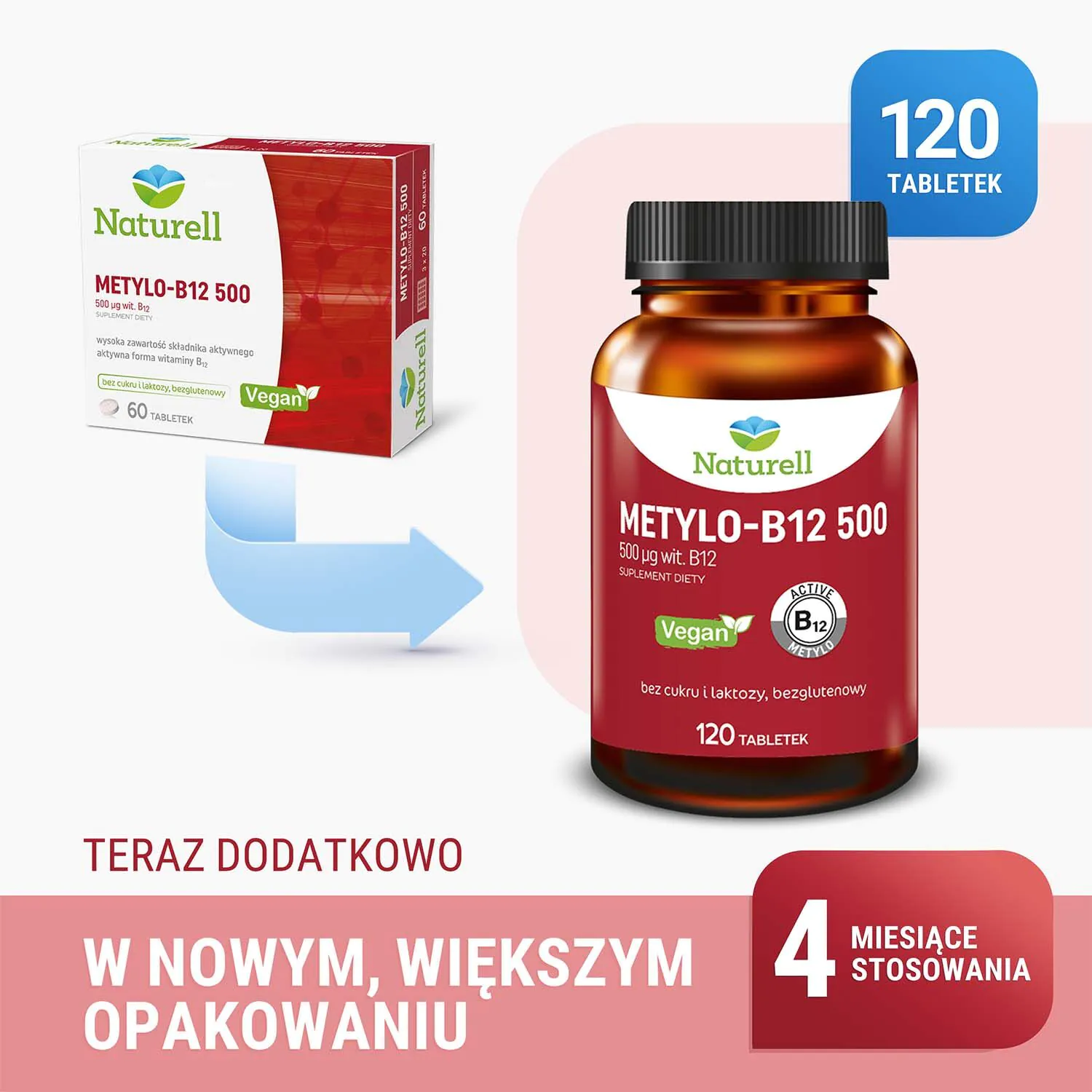 Naturell metil-B12 500 120 tablečių