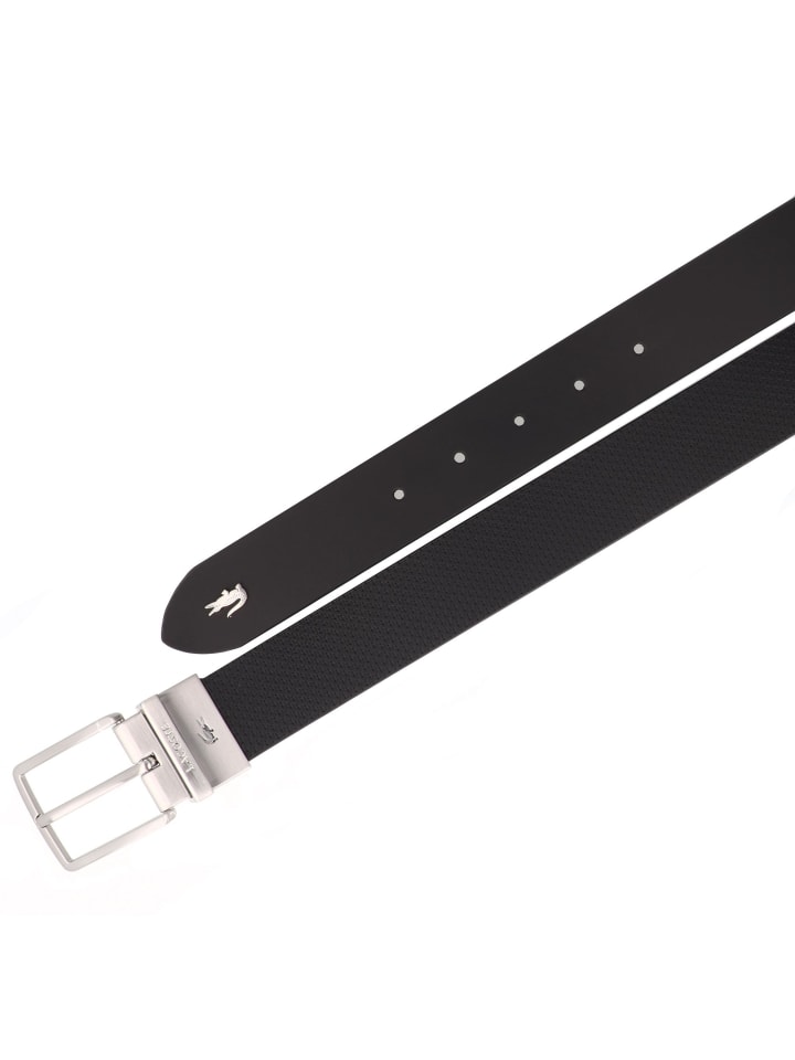 Lacoste Embossed Mono Box Wendegürtel Leder in noir günstig kaufen