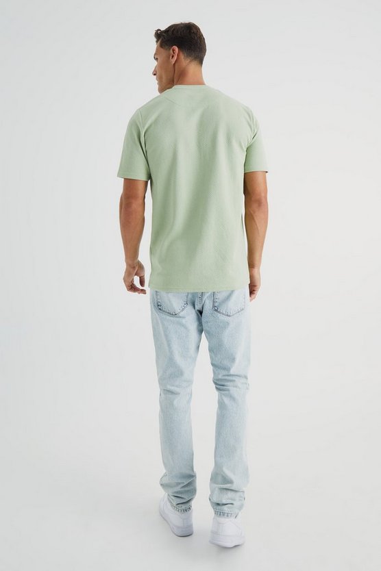 Tall strukturiertes Slim-Fit Jacquard T-Shirt