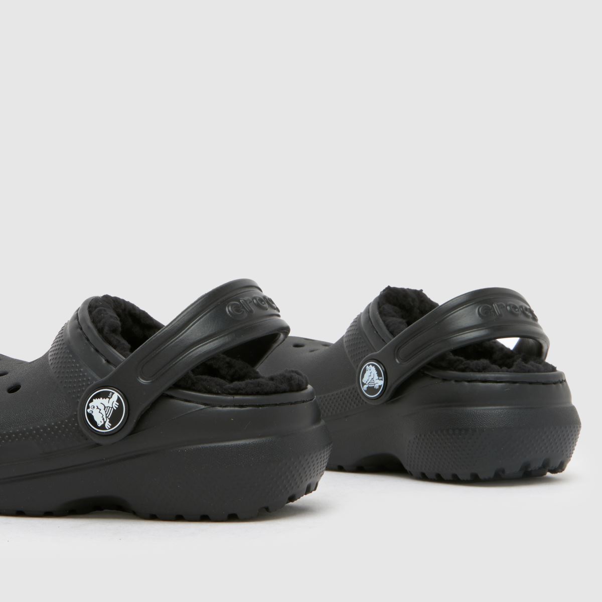 Crocs svarta klassiska fodrade träskor för småbarn
