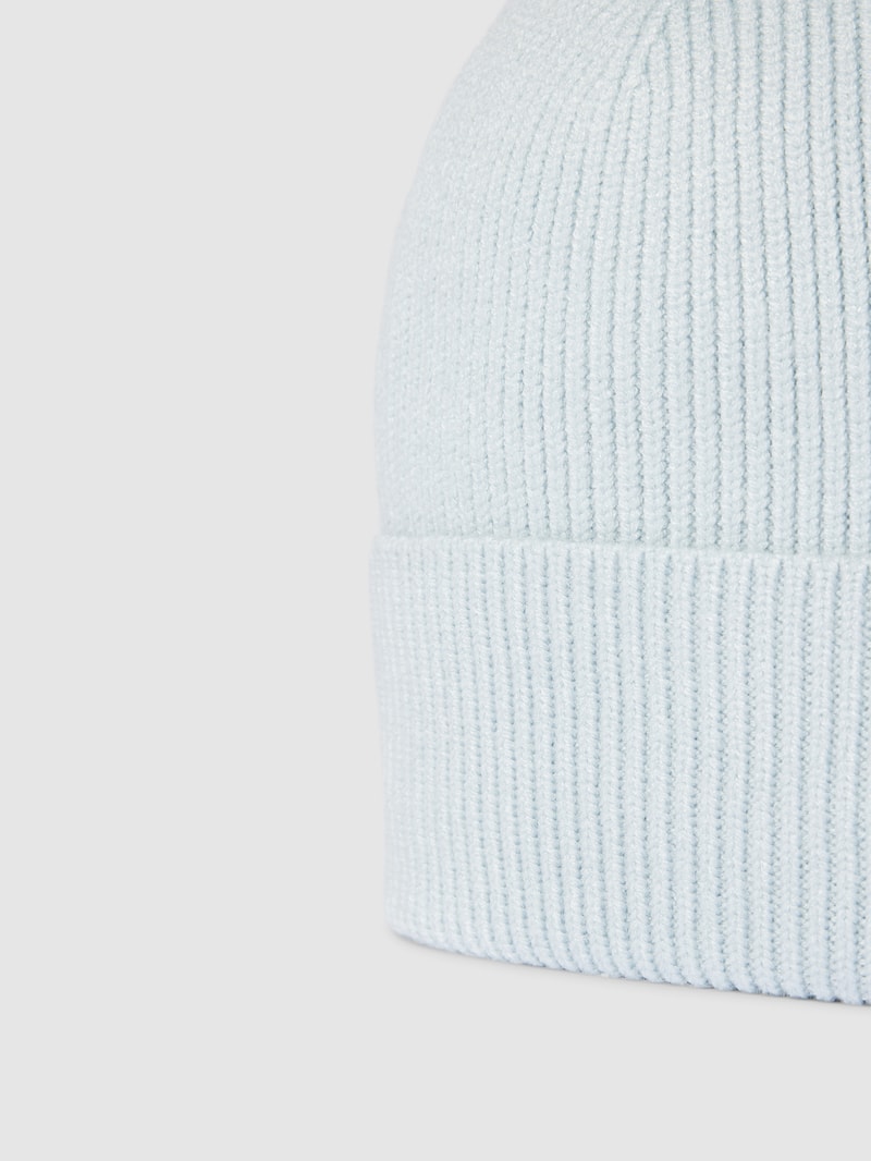 Beanie mit breitem Umschlag Modell 'ZENNA' in hellblau