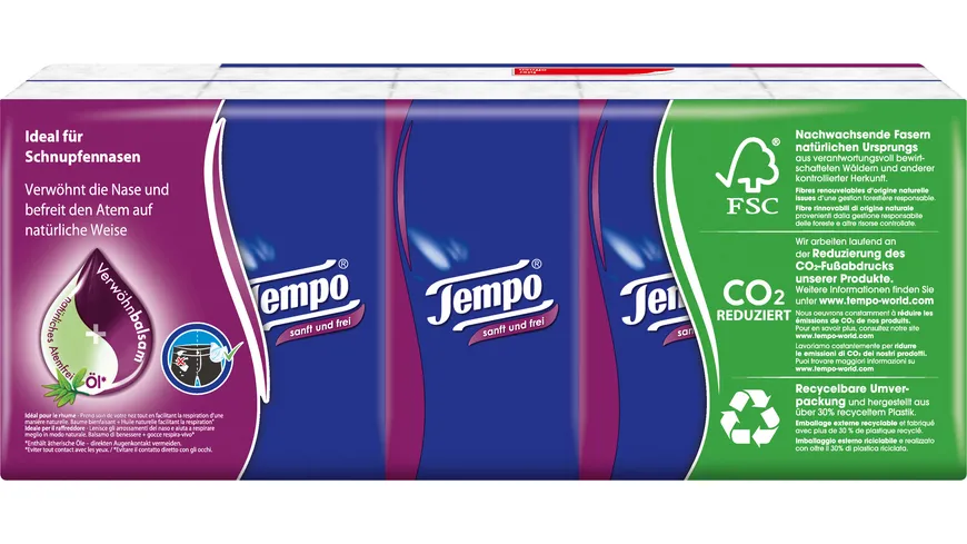Tempo Taschentücher sanft & frei 10x9 Tücher